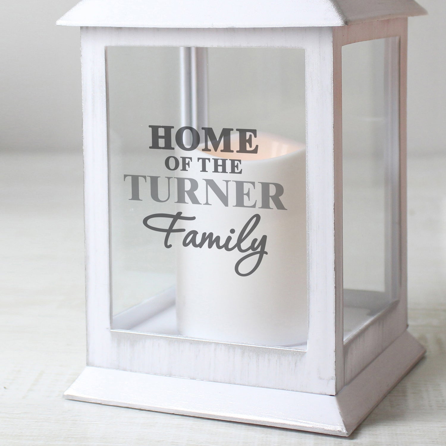 Personalised The Family White Lantern - gift & personalise