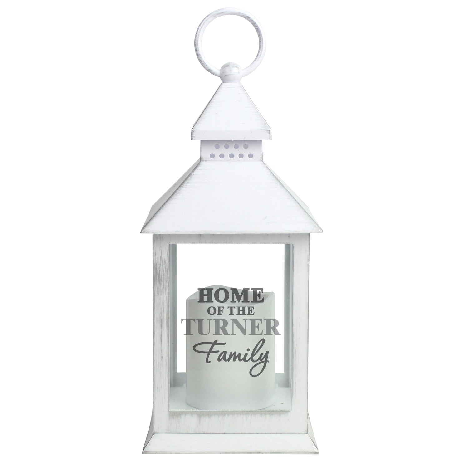 Personalised The Family White Lantern - gift & personalise