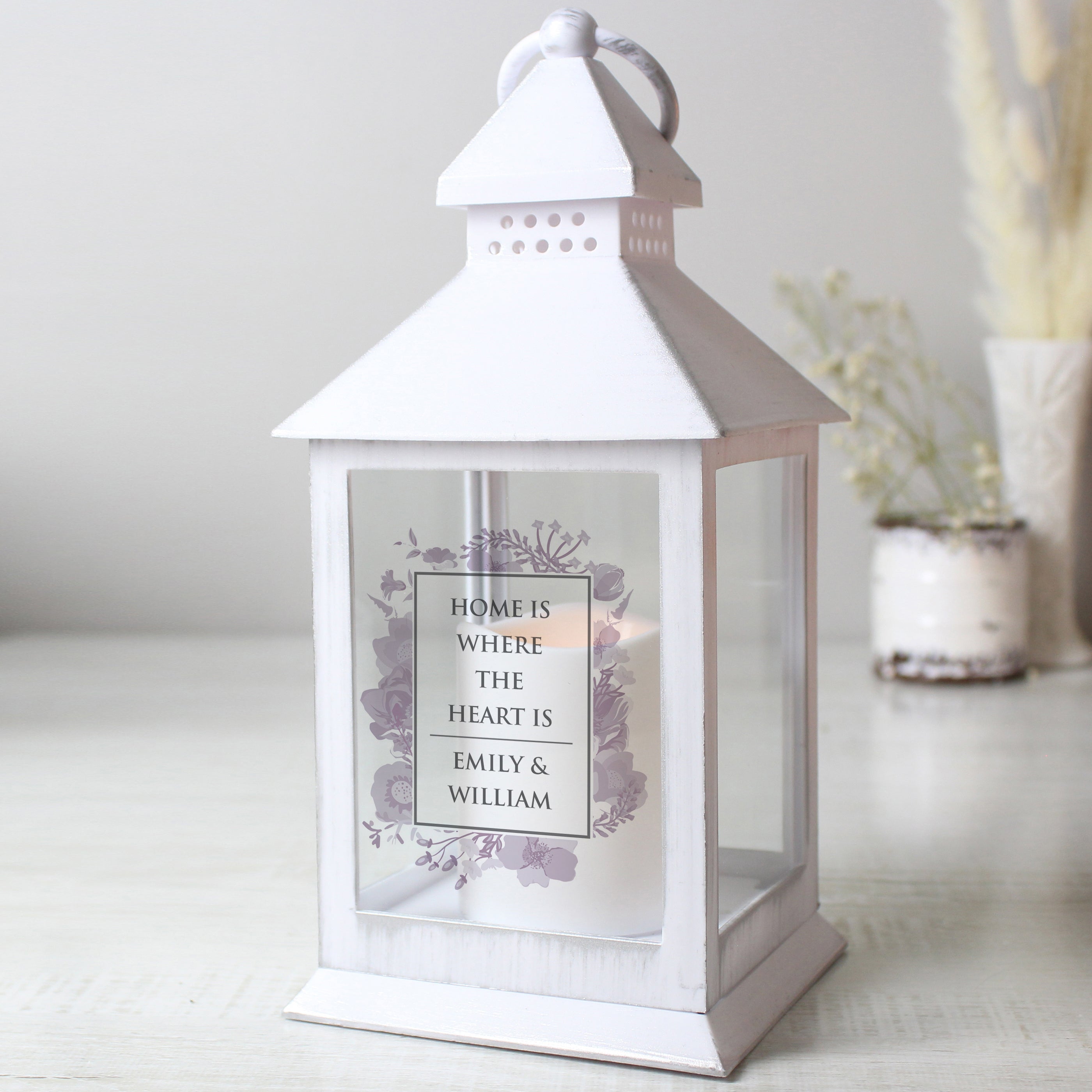 Personalised Soft Watercolour White Lantern - gift & personalise