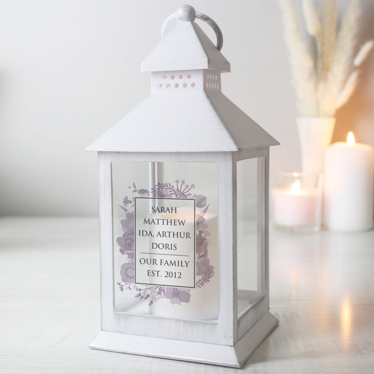 Personalised Soft Watercolour White Lantern - gift & personalise