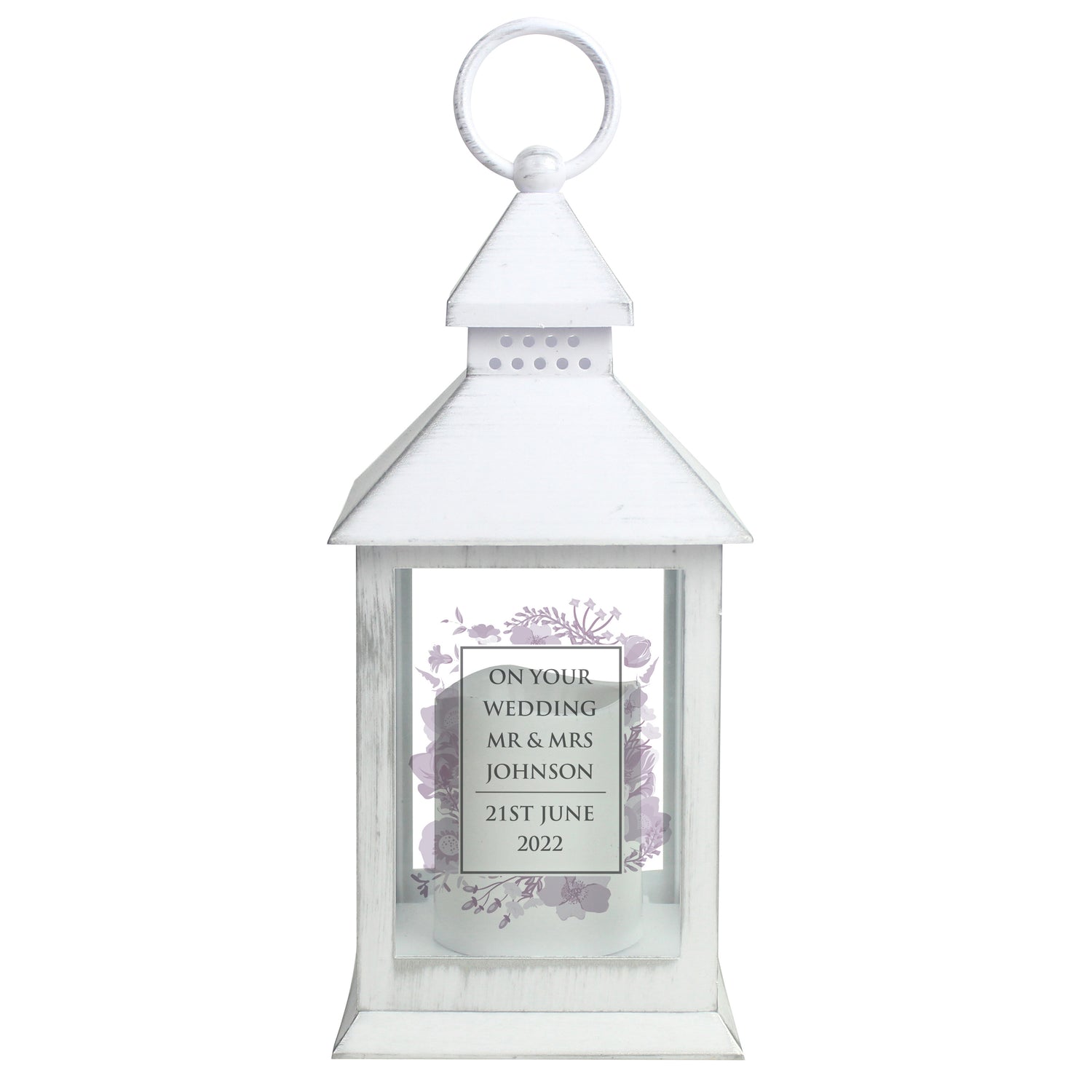 Personalised Soft Watercolour White Lantern - gift & personalise