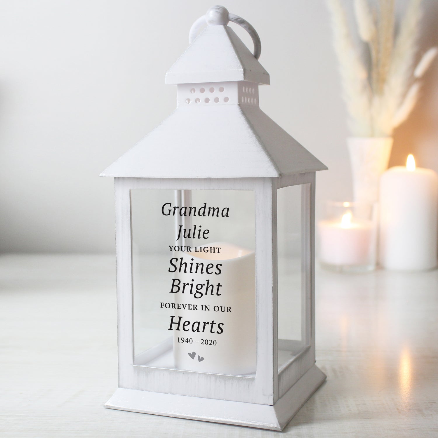 Personalised 'Your Light Shines Bright' White Lantern - gift & personalise