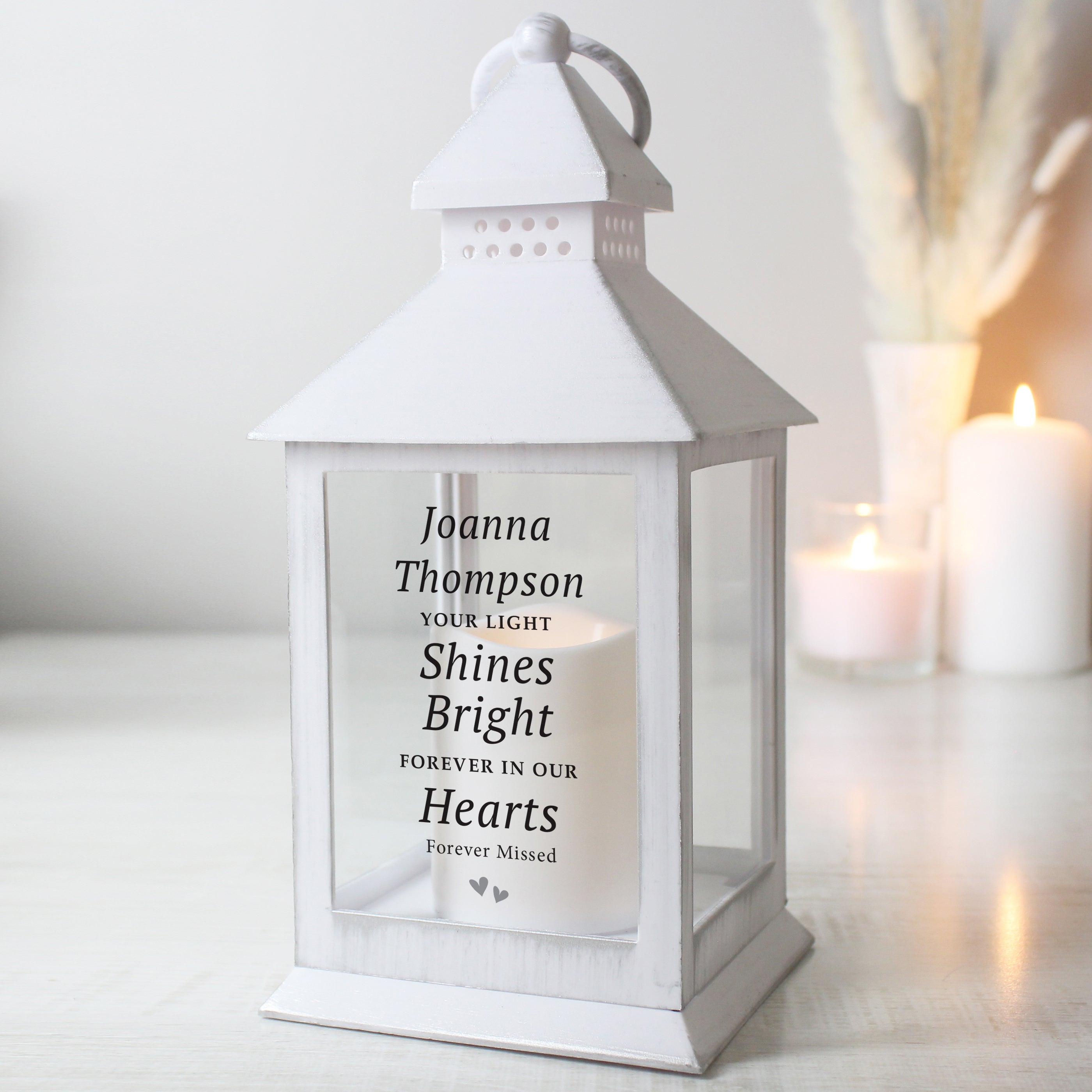 Personalised 'Your Light Shines Bright' White Lantern - gift & personalise