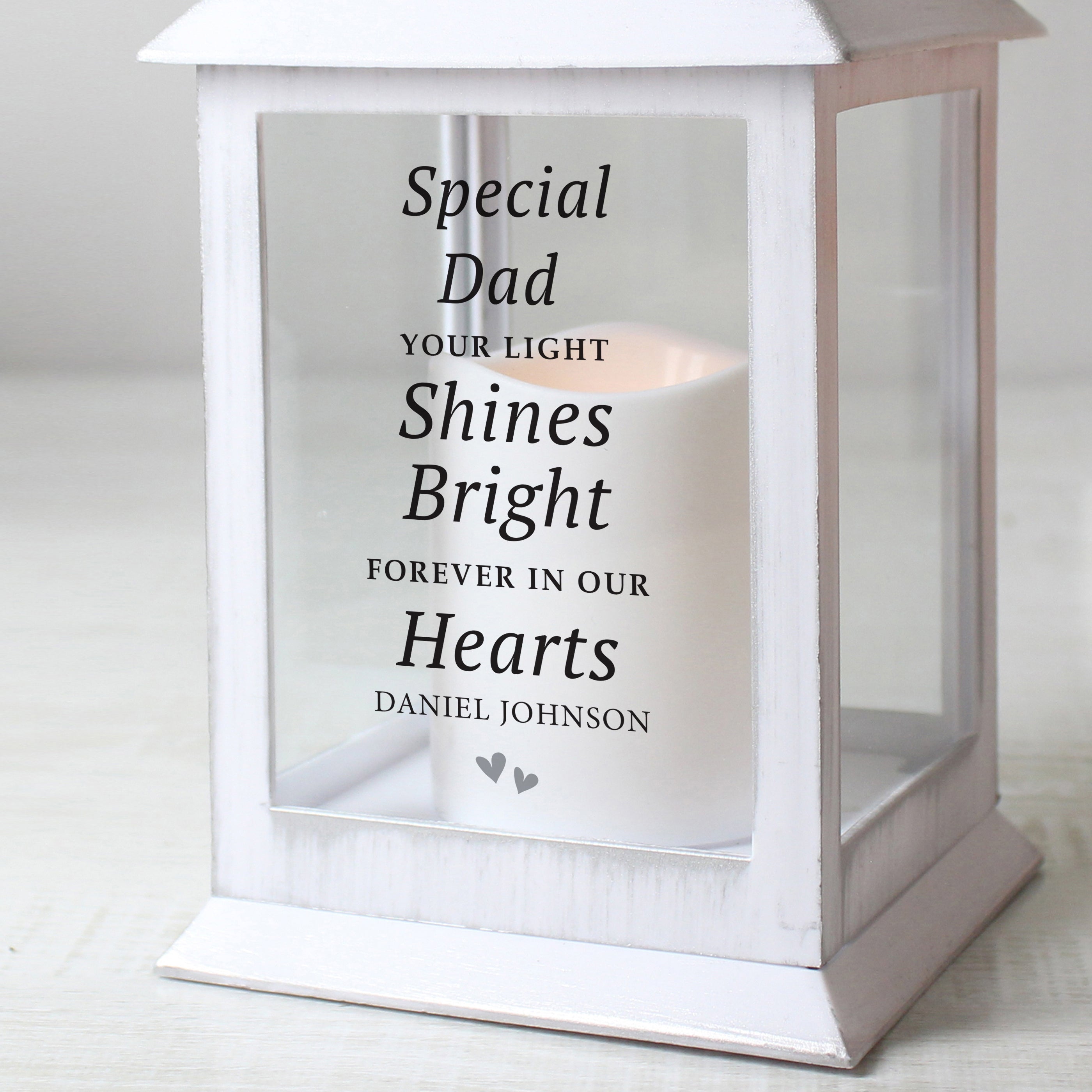 Personalised 'Your Light Shines Bright' White Lantern - gift & personalise