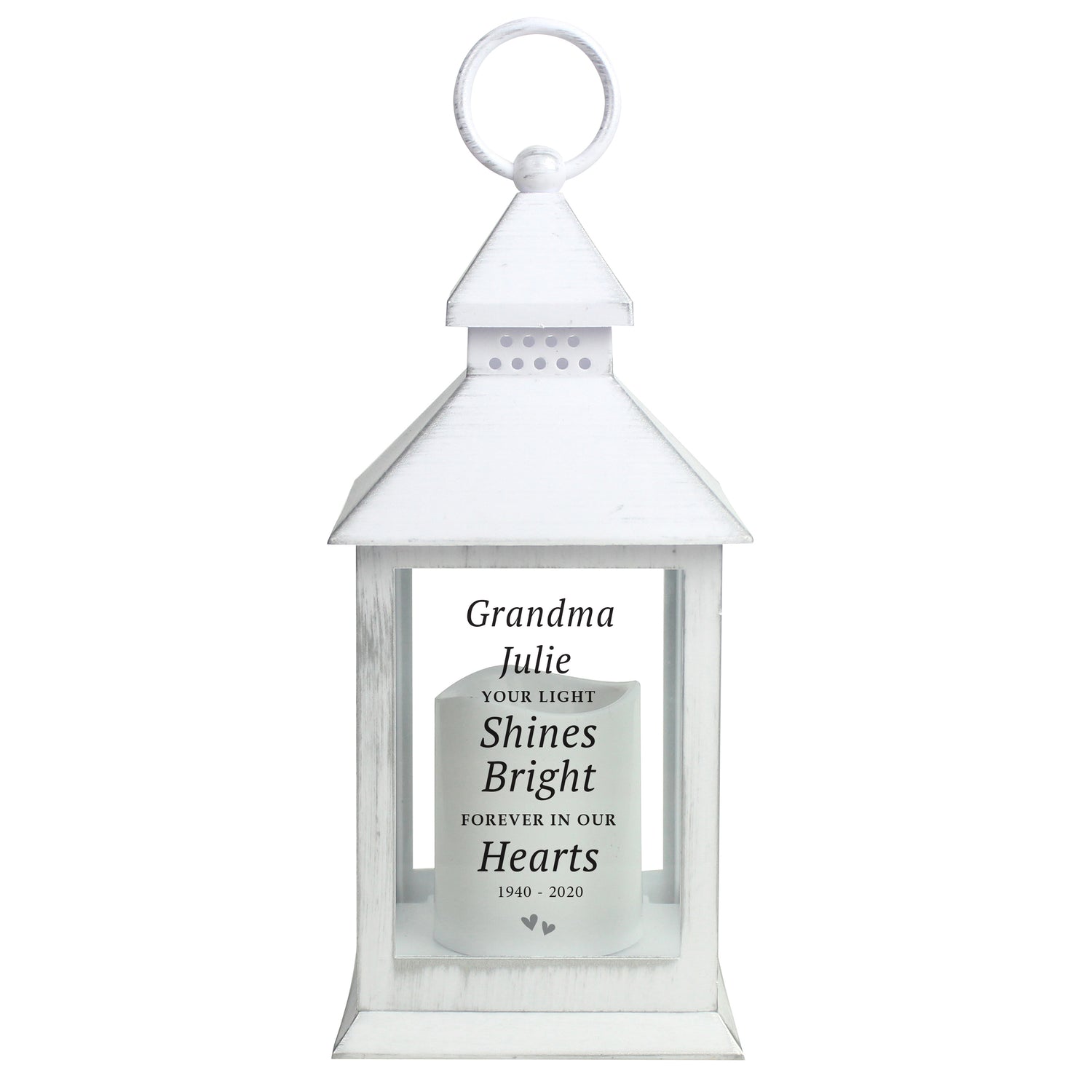 Personalised 'Your Light Shines Bright' White Lantern - gift & personalise