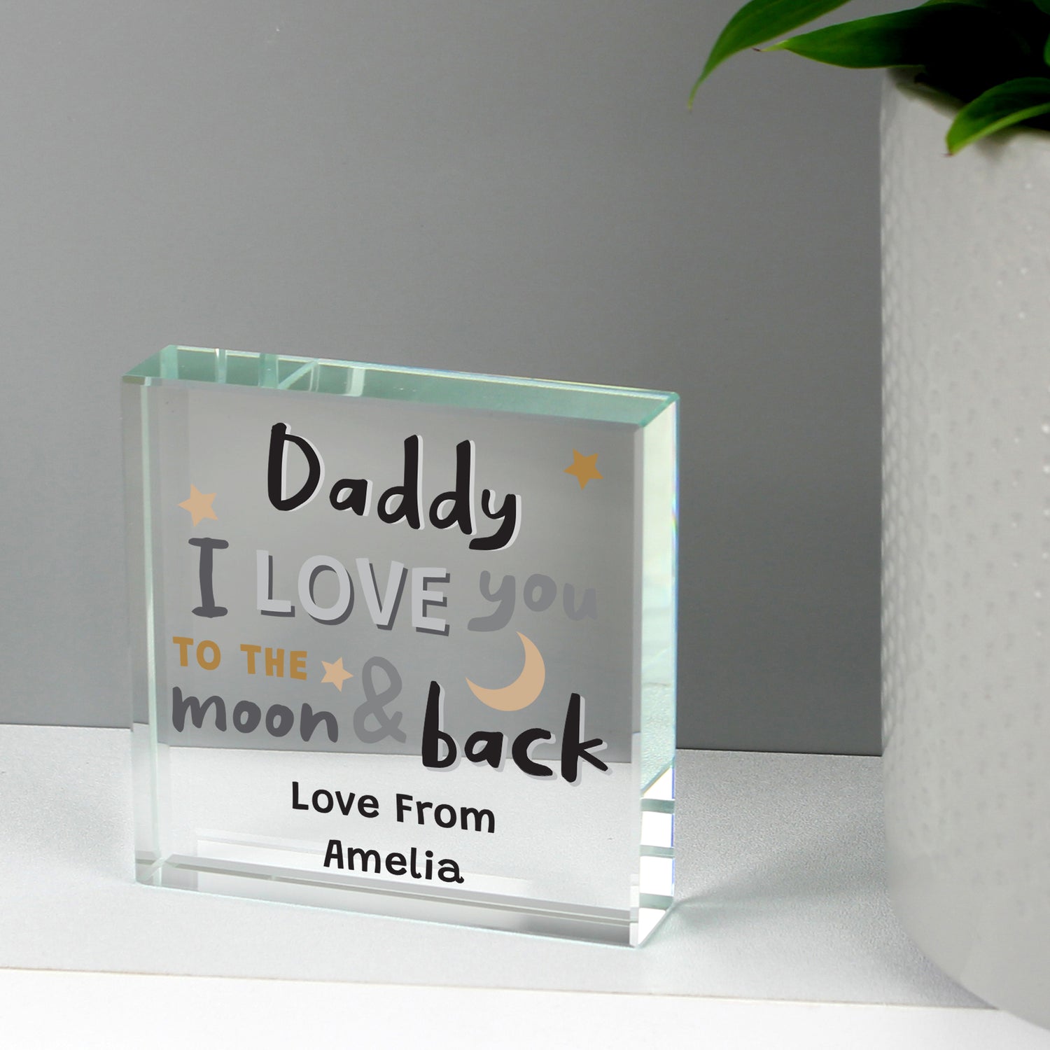 Personalised To the Moon and Back Crystal Token - gift & personalise