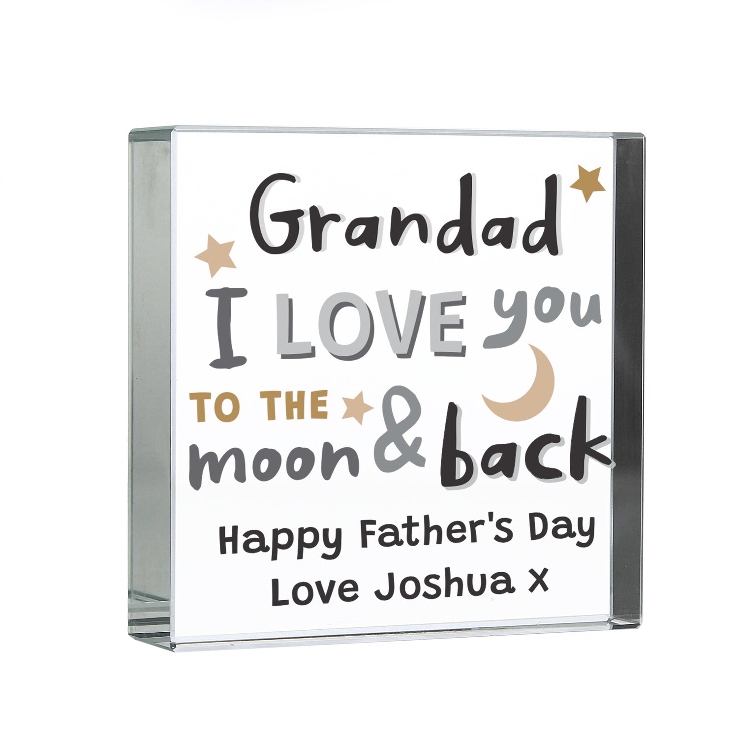 Personalised To the Moon and Back Crystal Token - gift & personalise