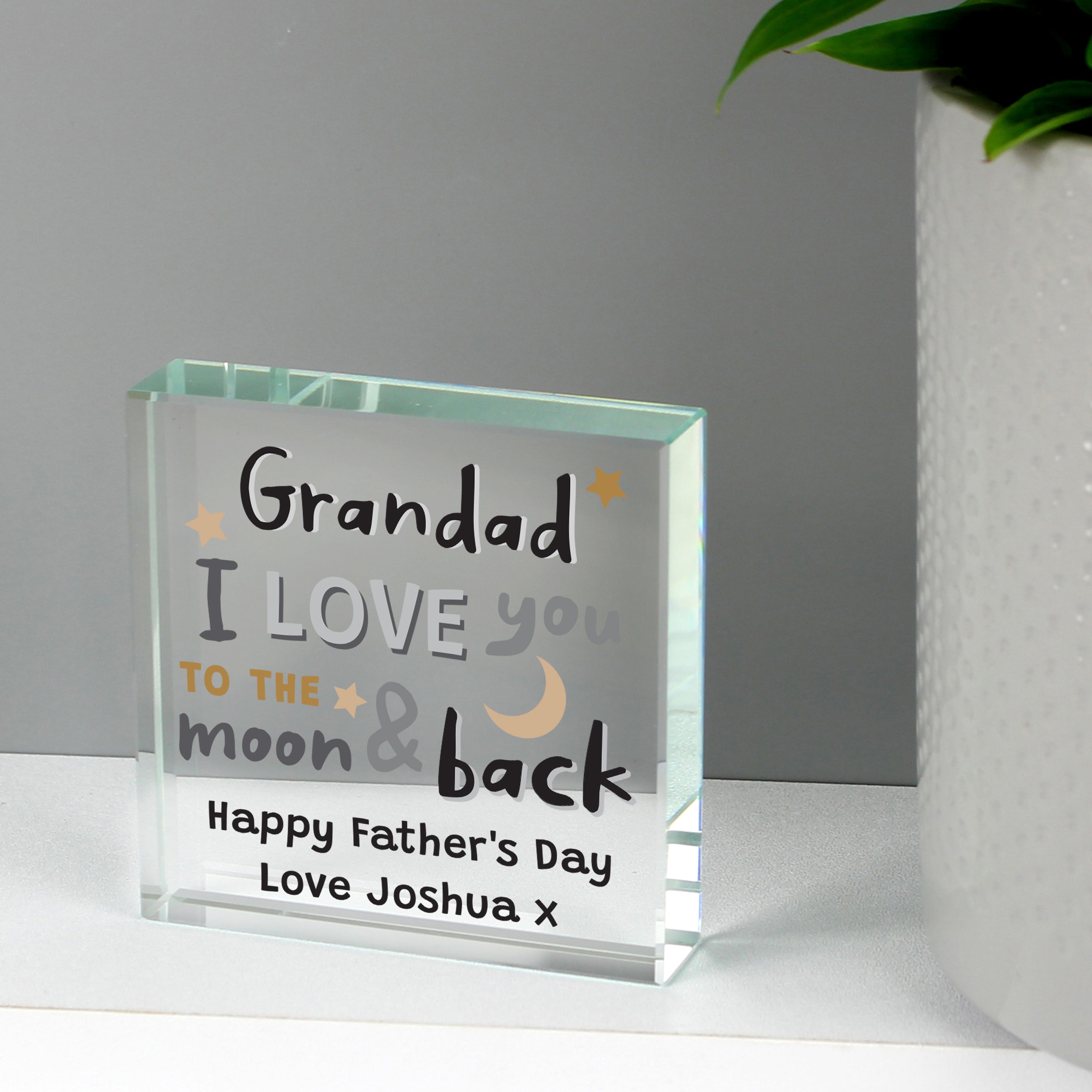 Personalised To the Moon and Back Crystal Token - gift & personalise