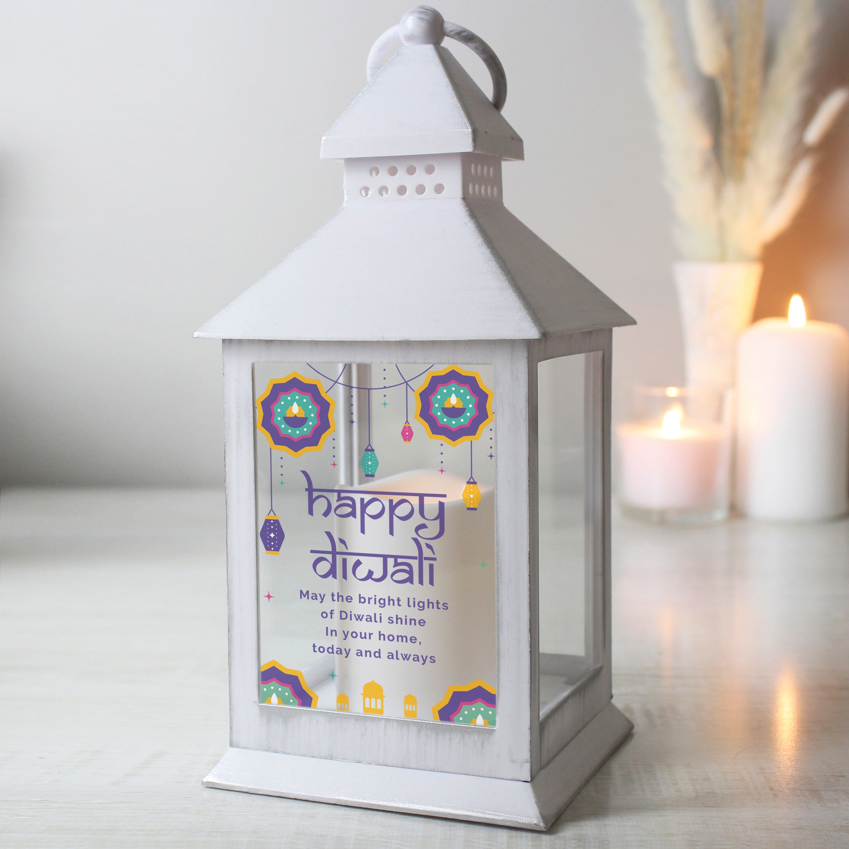 Personalised Diwali White Lantern - gift & personalise