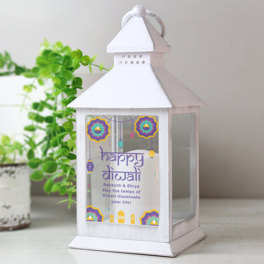 Personalised Diwali White Lantern - gift & personalise