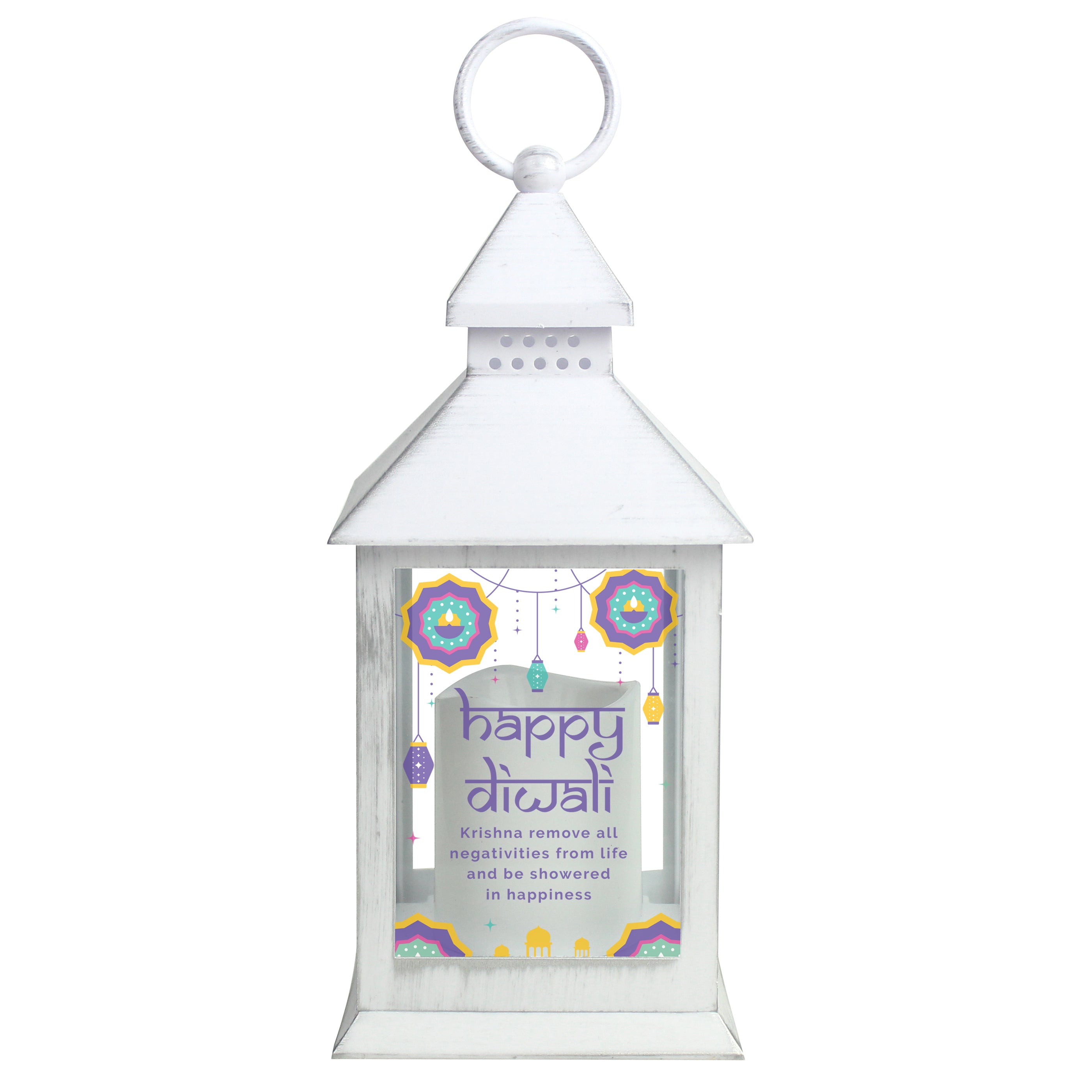 Personalised Diwali White Lantern - gift & personalise