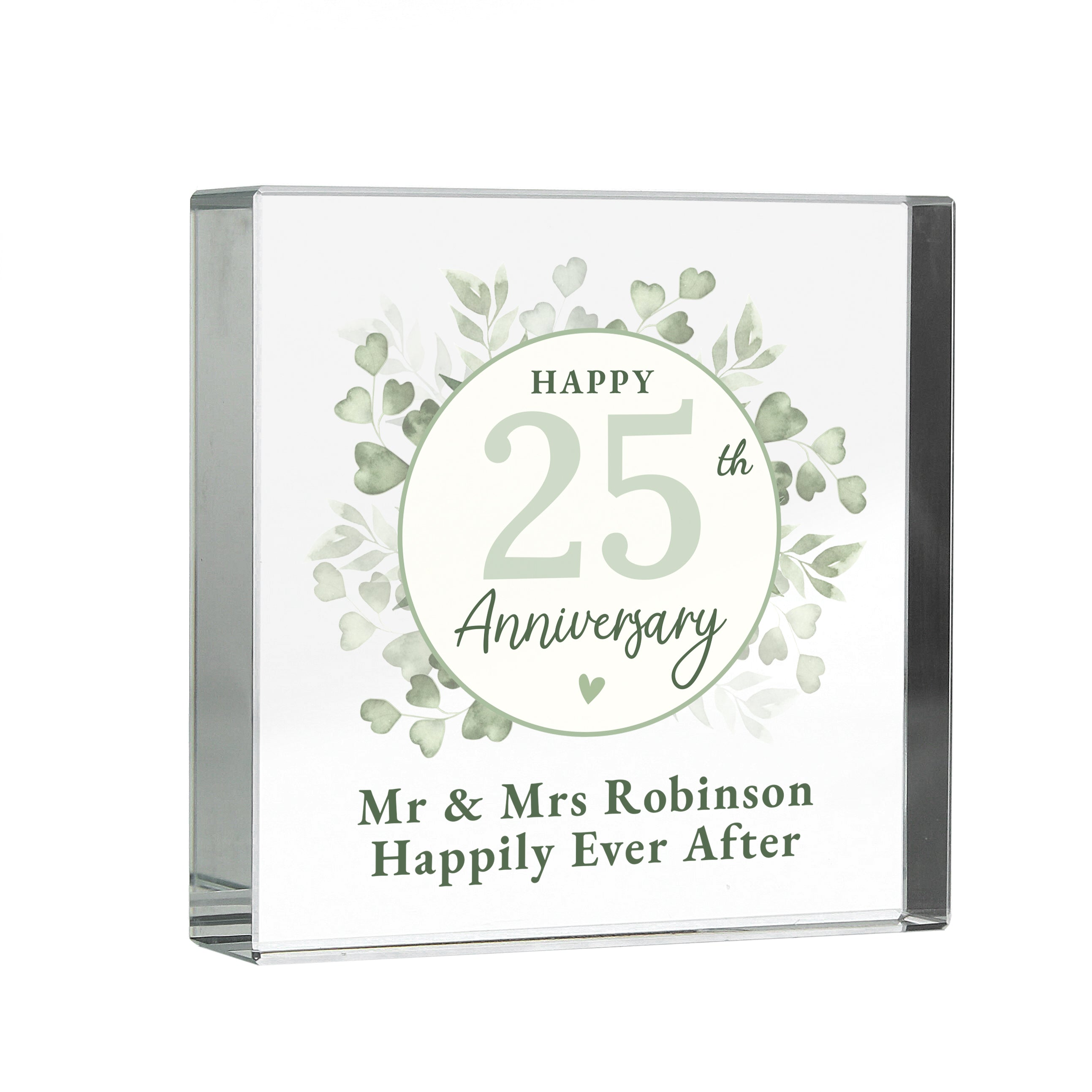 Personalised Botanical Anniversary Crystal Token - gift & personalise