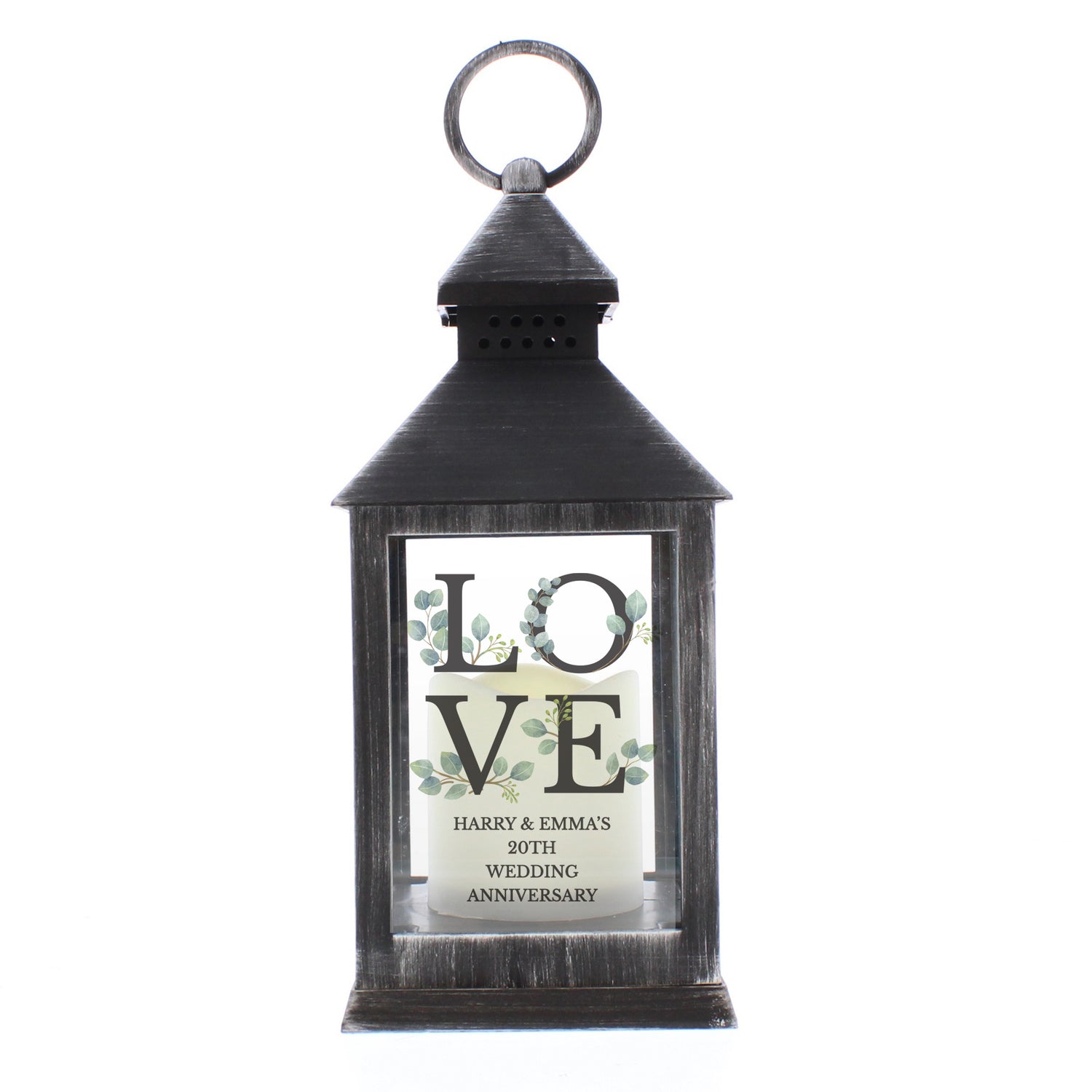 Personalised LOVE LED Black Lantern - gift & personalise