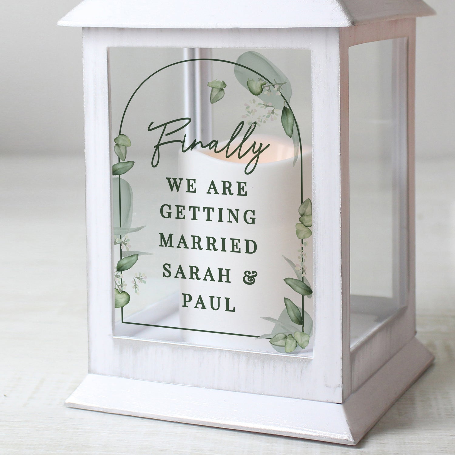 Personalised Botanical Wedding Lantern - gift & personalise