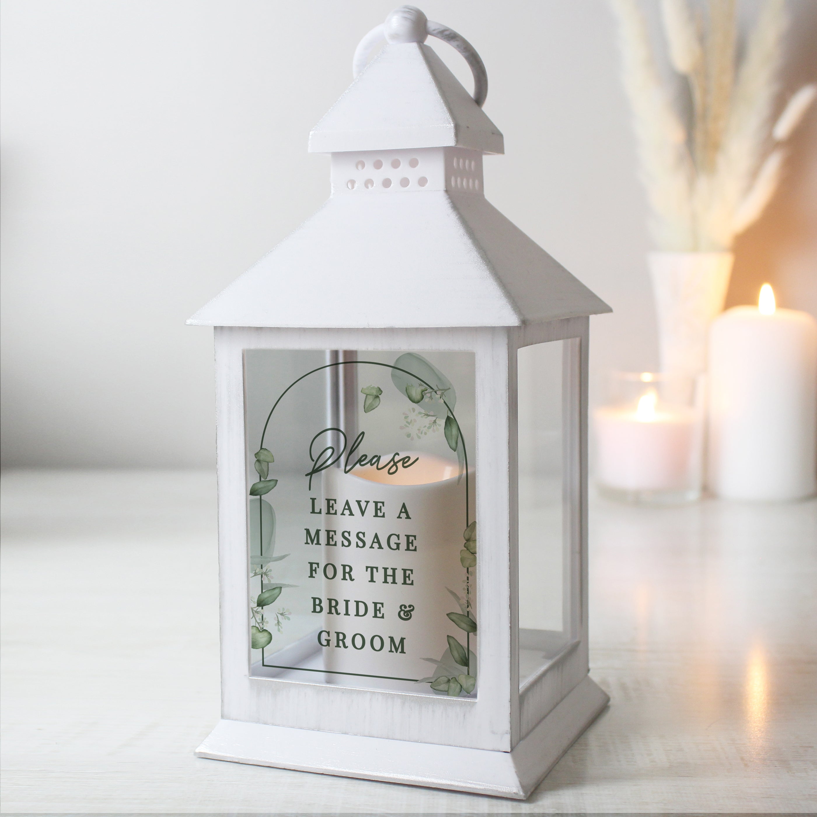 Personalised Botanical Wedding Lantern - gift & personalise