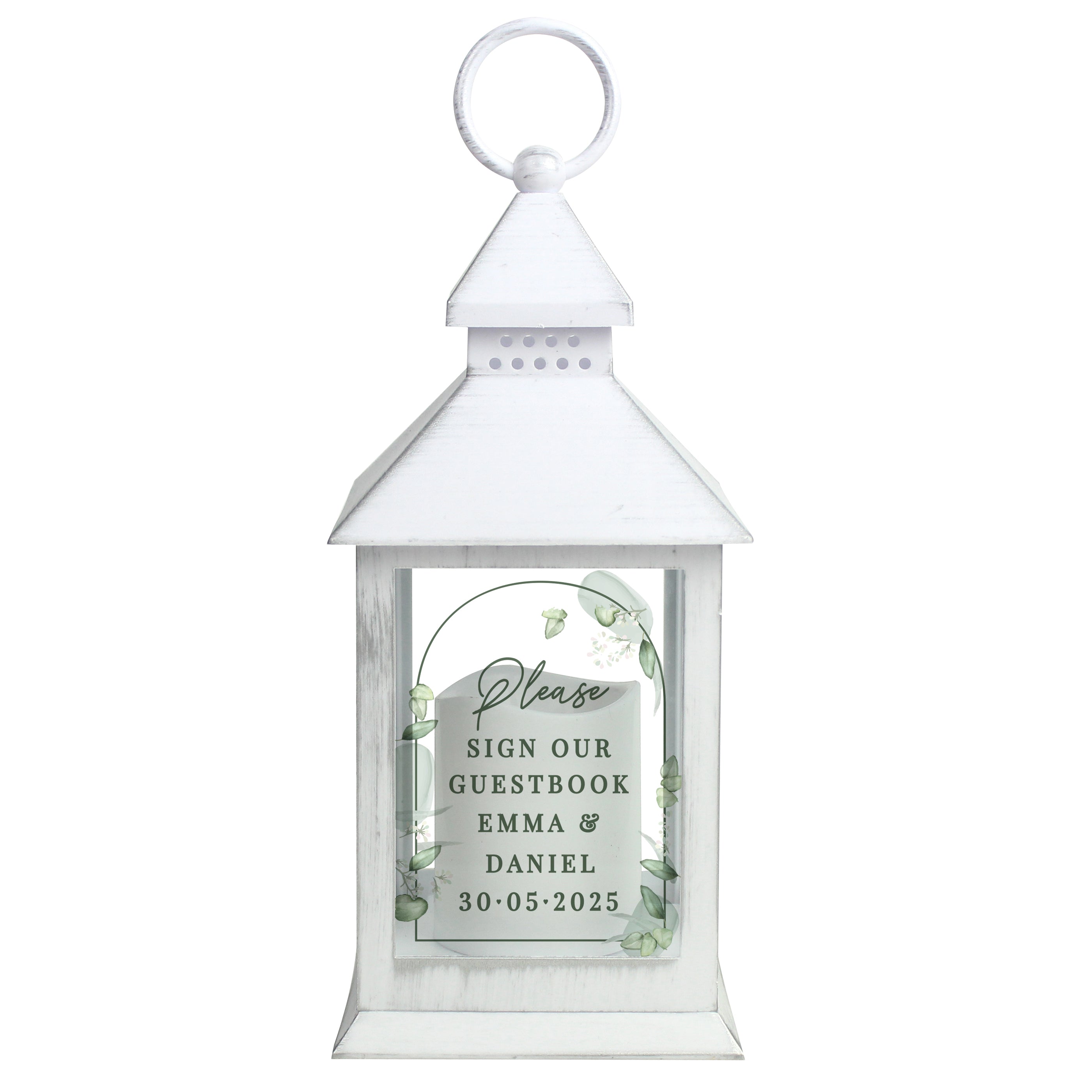 Personalised Botanical Wedding Lantern - gift & personalise