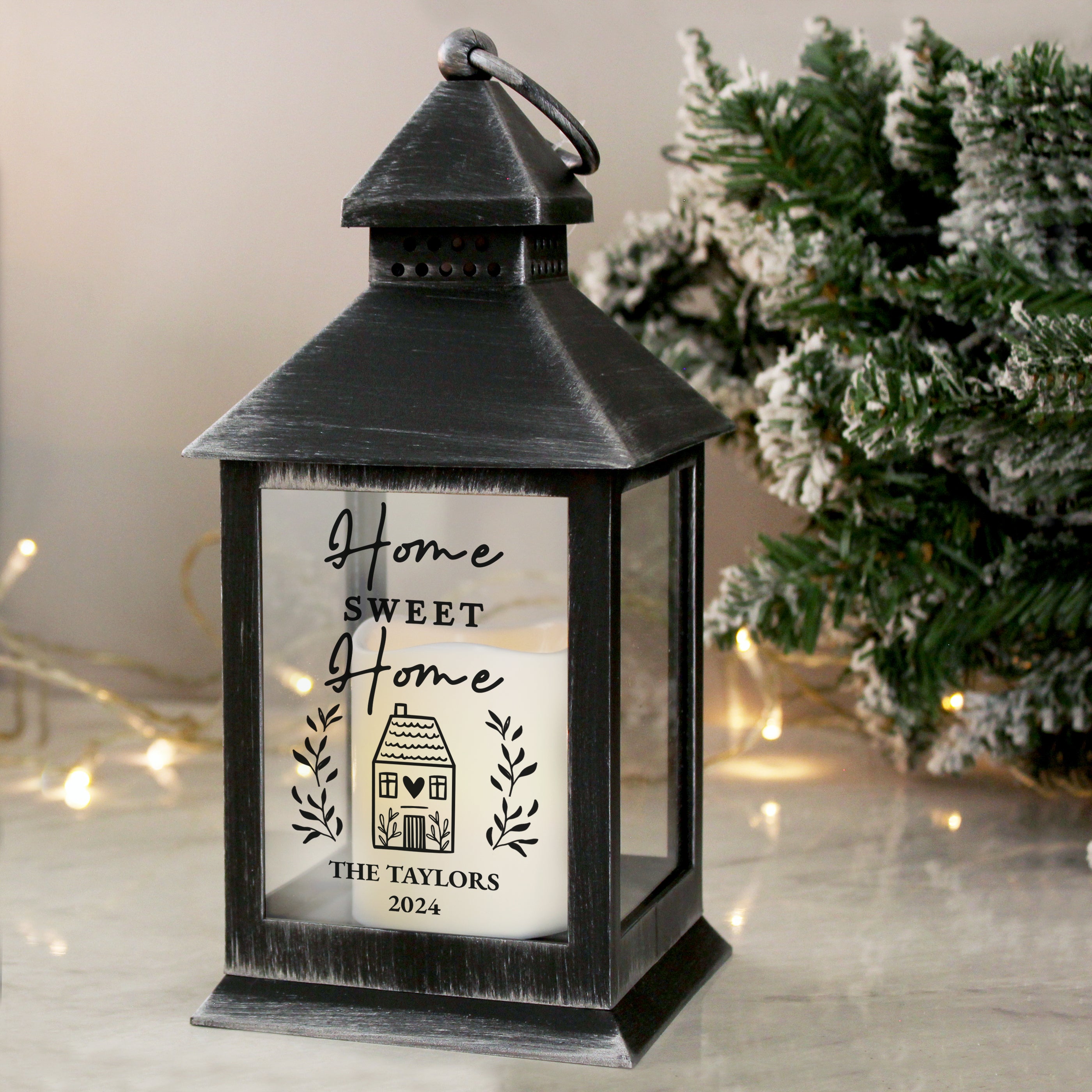 Personalised Home Black Lantern - gift & personalise