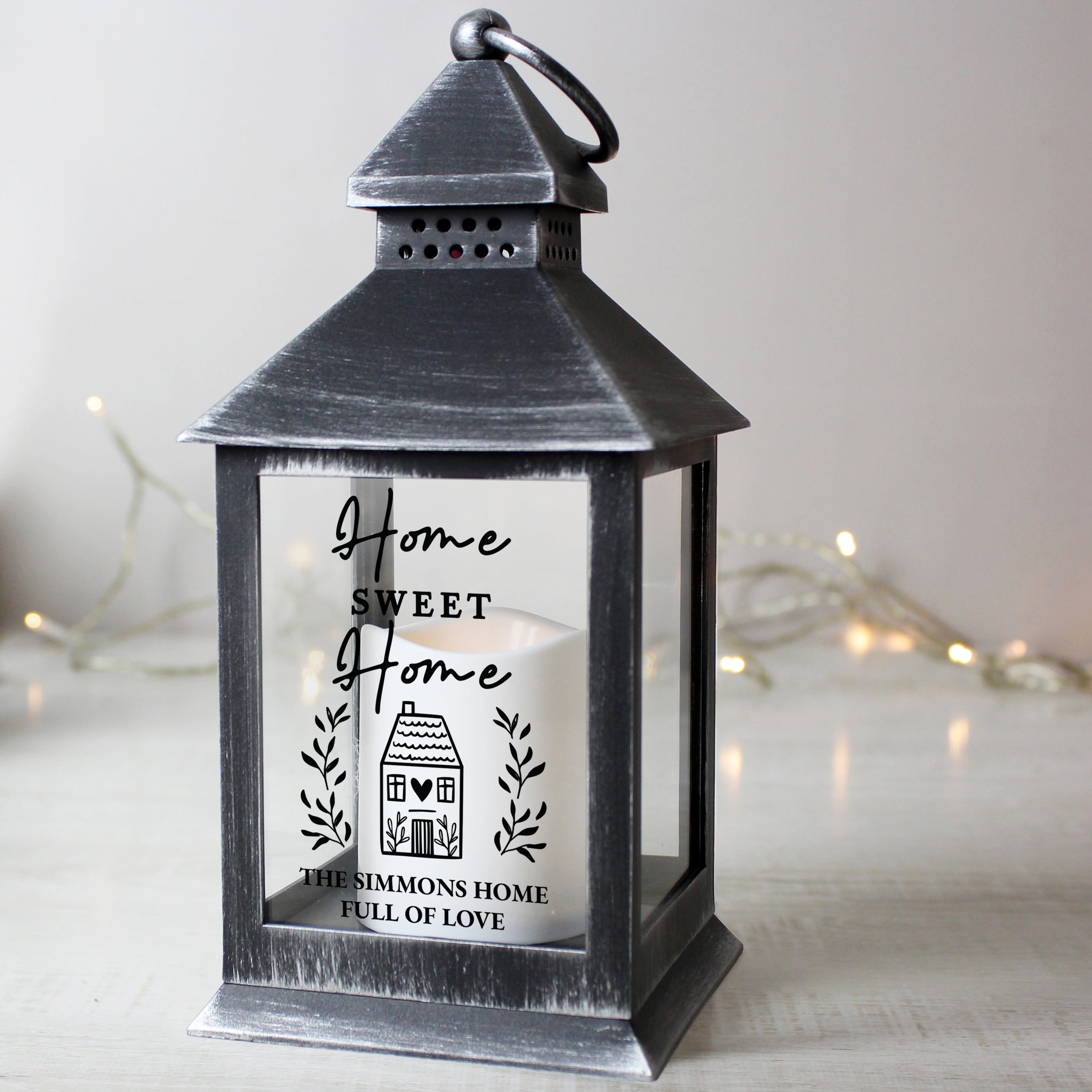 Personalised Home Black Lantern - gift & personalise