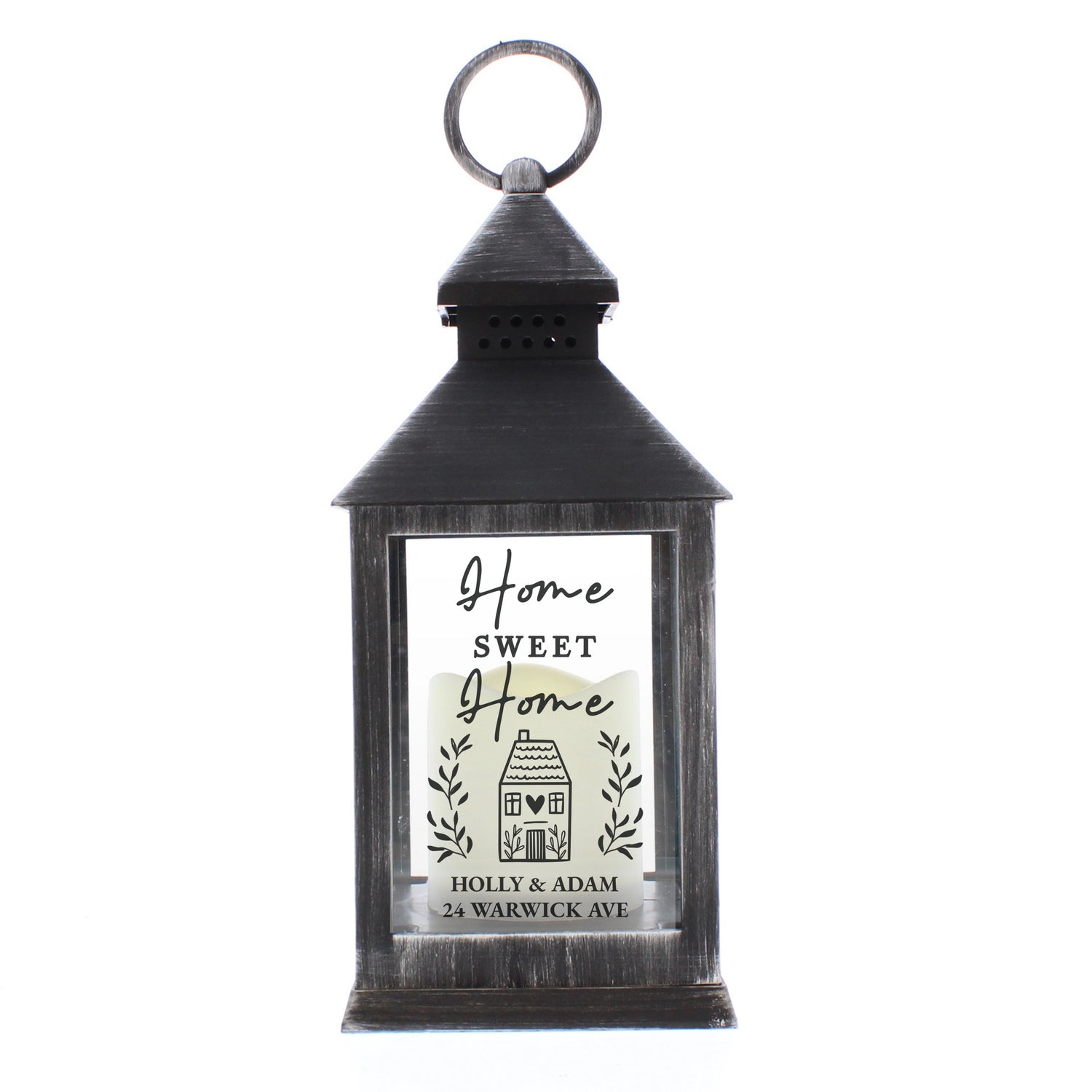 Personalised Home Black Lantern - gift & personalise