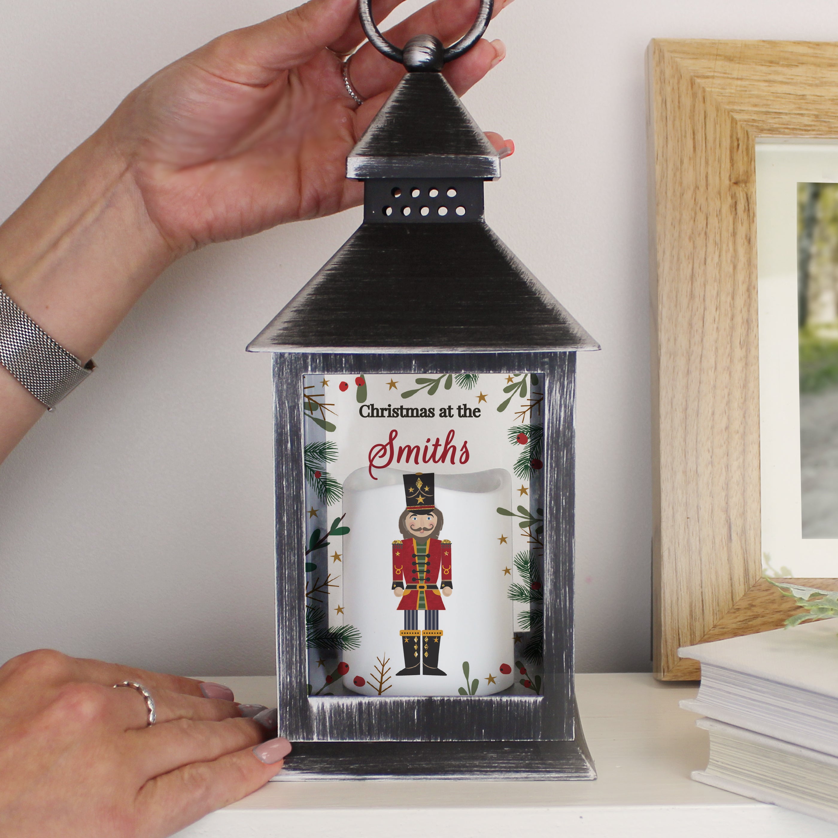 Personalised Christmas Nutcracker Black Lantern - gift & personalise