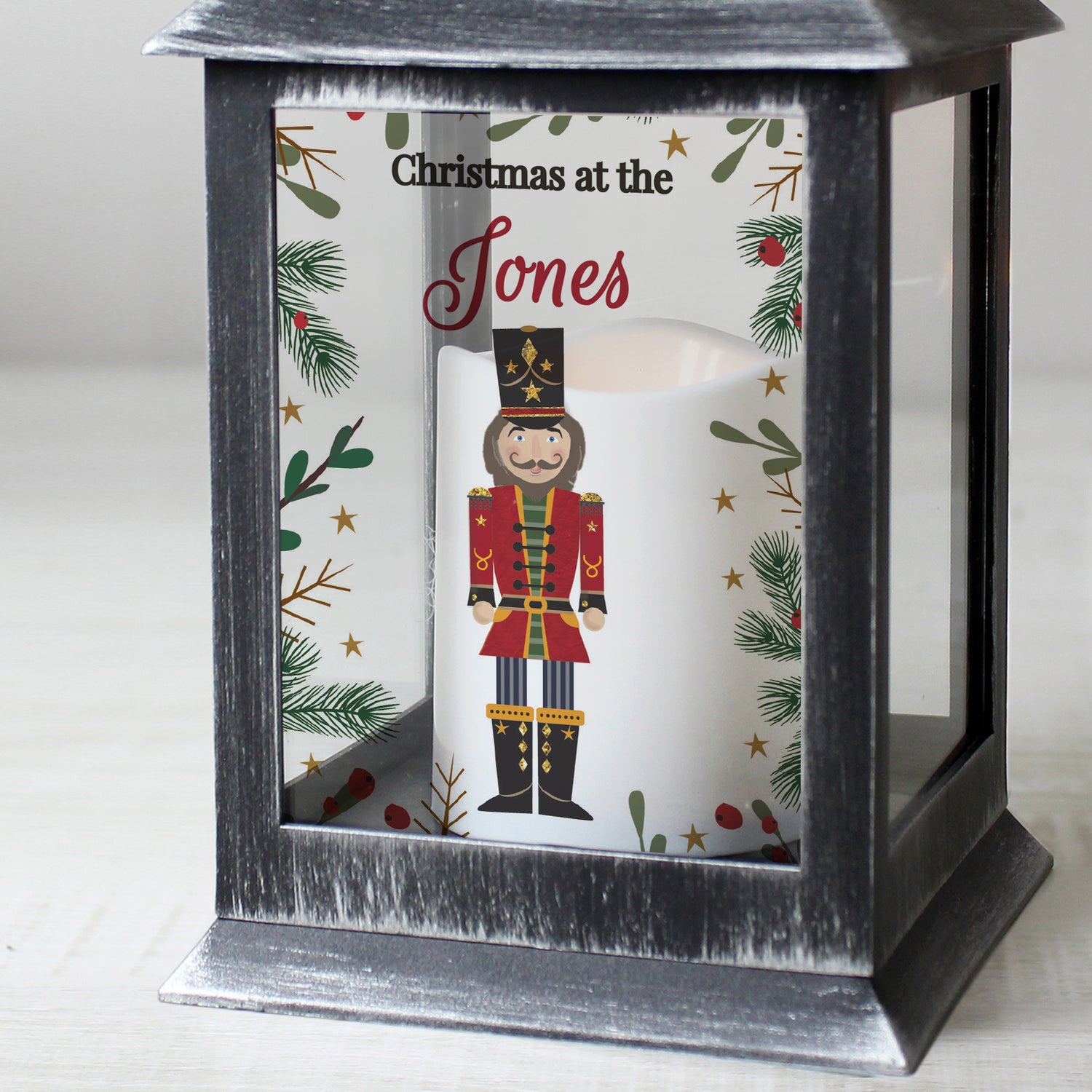 Personalised Christmas Nutcracker Black Lantern - gift & personalise