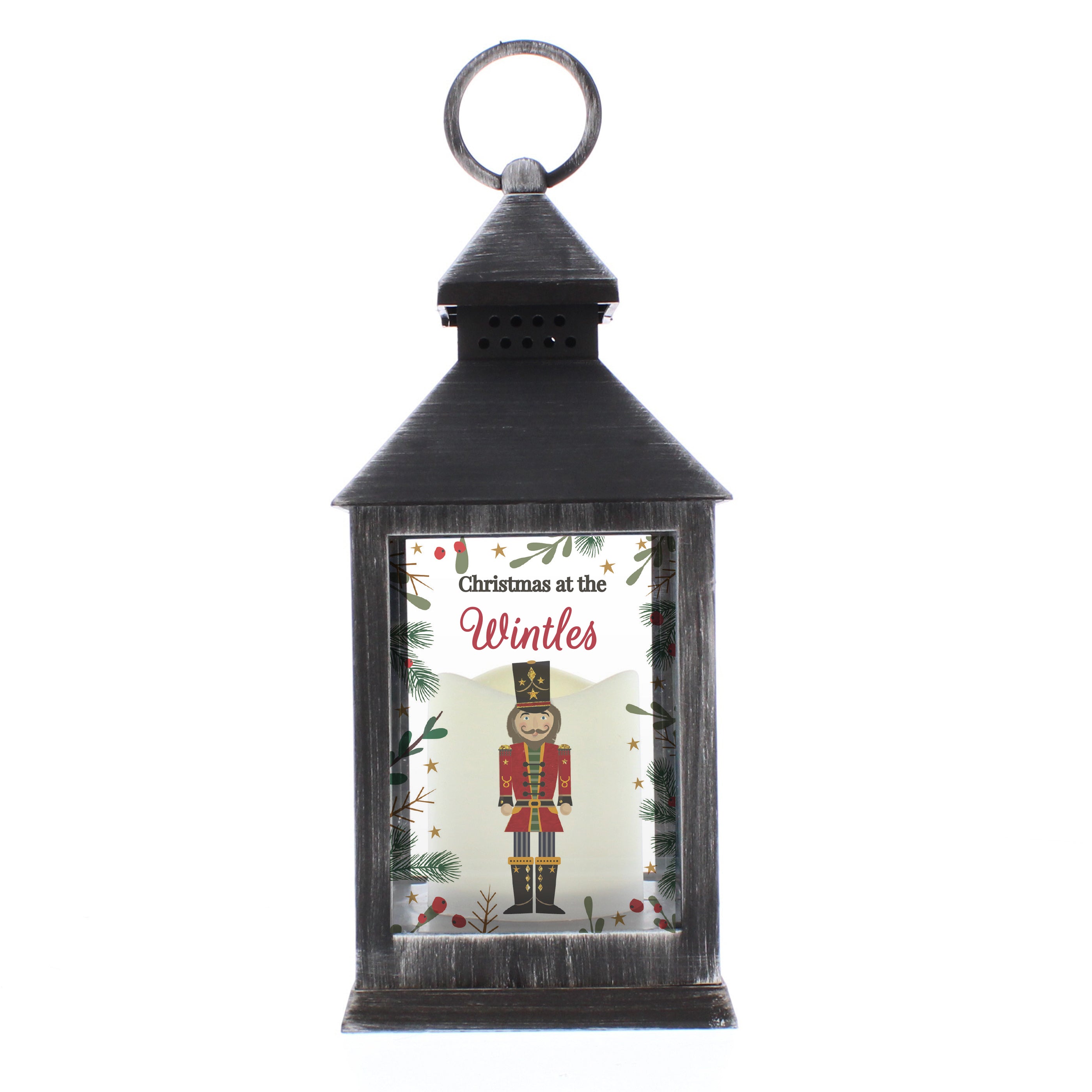 Personalised Christmas Nutcracker Black Lantern - gift & personalise