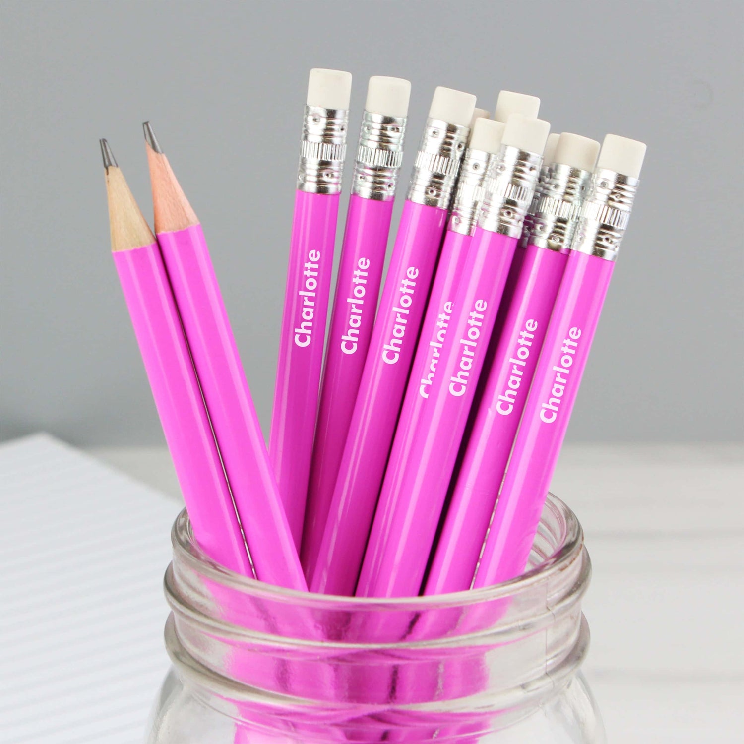 Personalised Name Only Pink Pencils - gift & personalise
