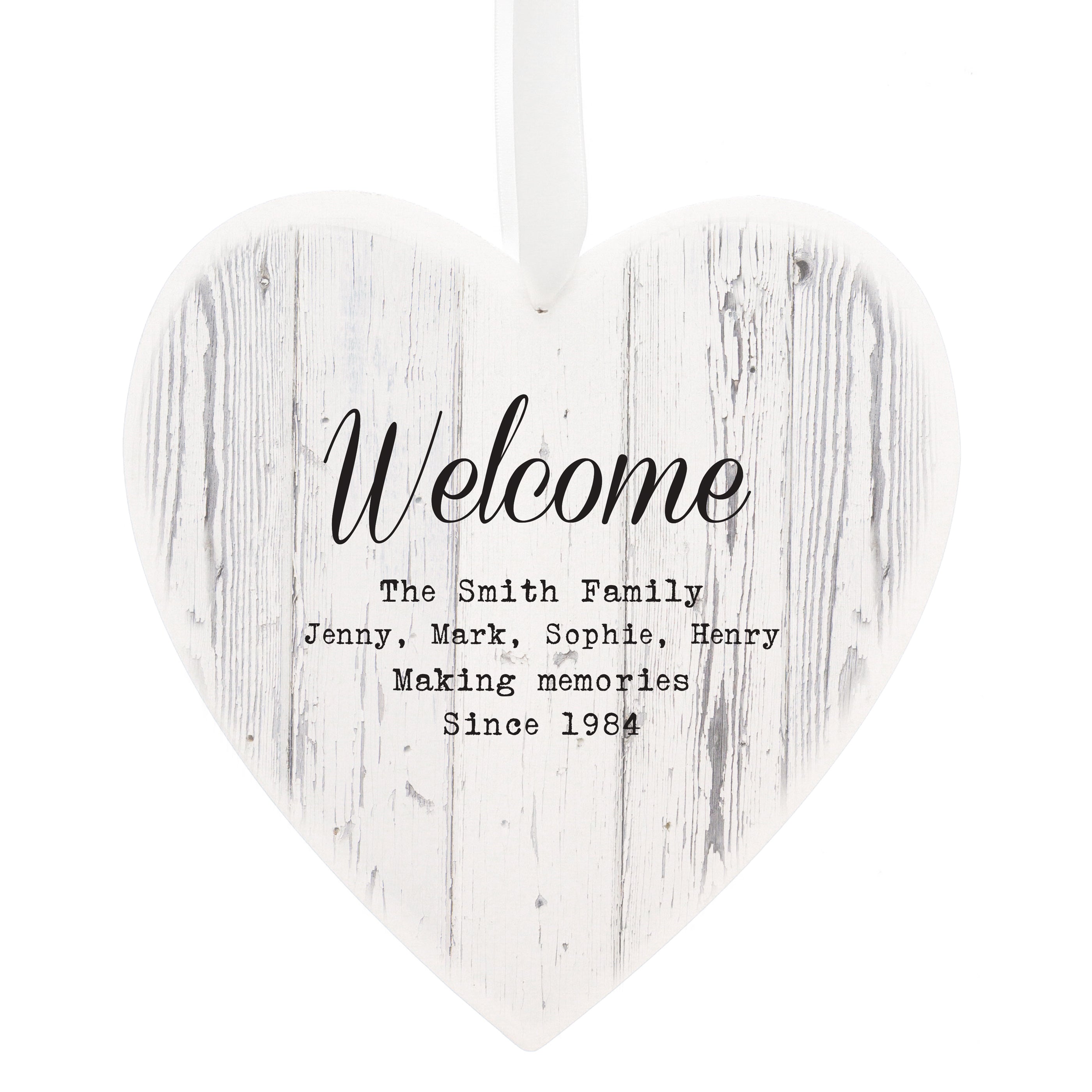 Personalised Rustic Large Wooden Heart Decoration - gift & personalise