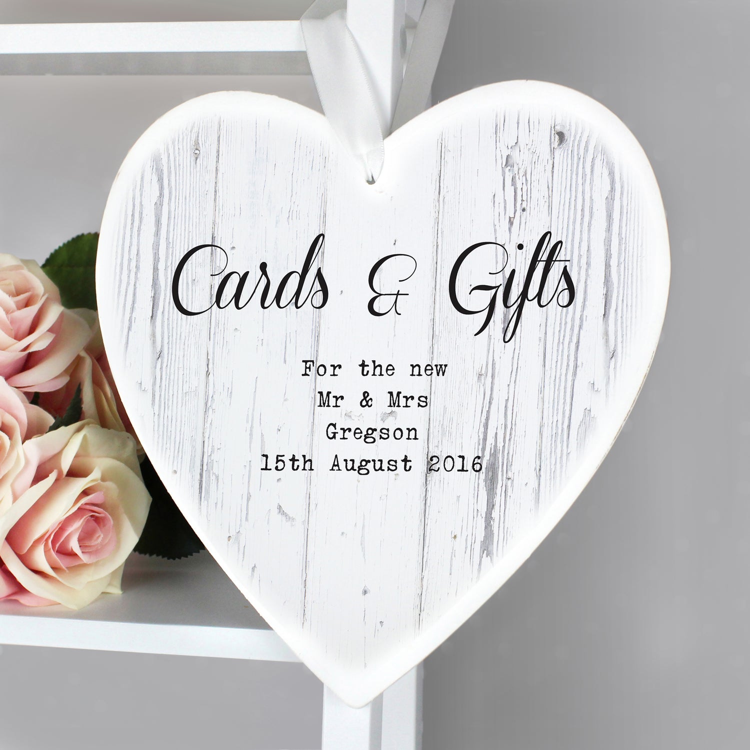 Personalised Rustic Large Wooden Heart Decoration - gift & personalise