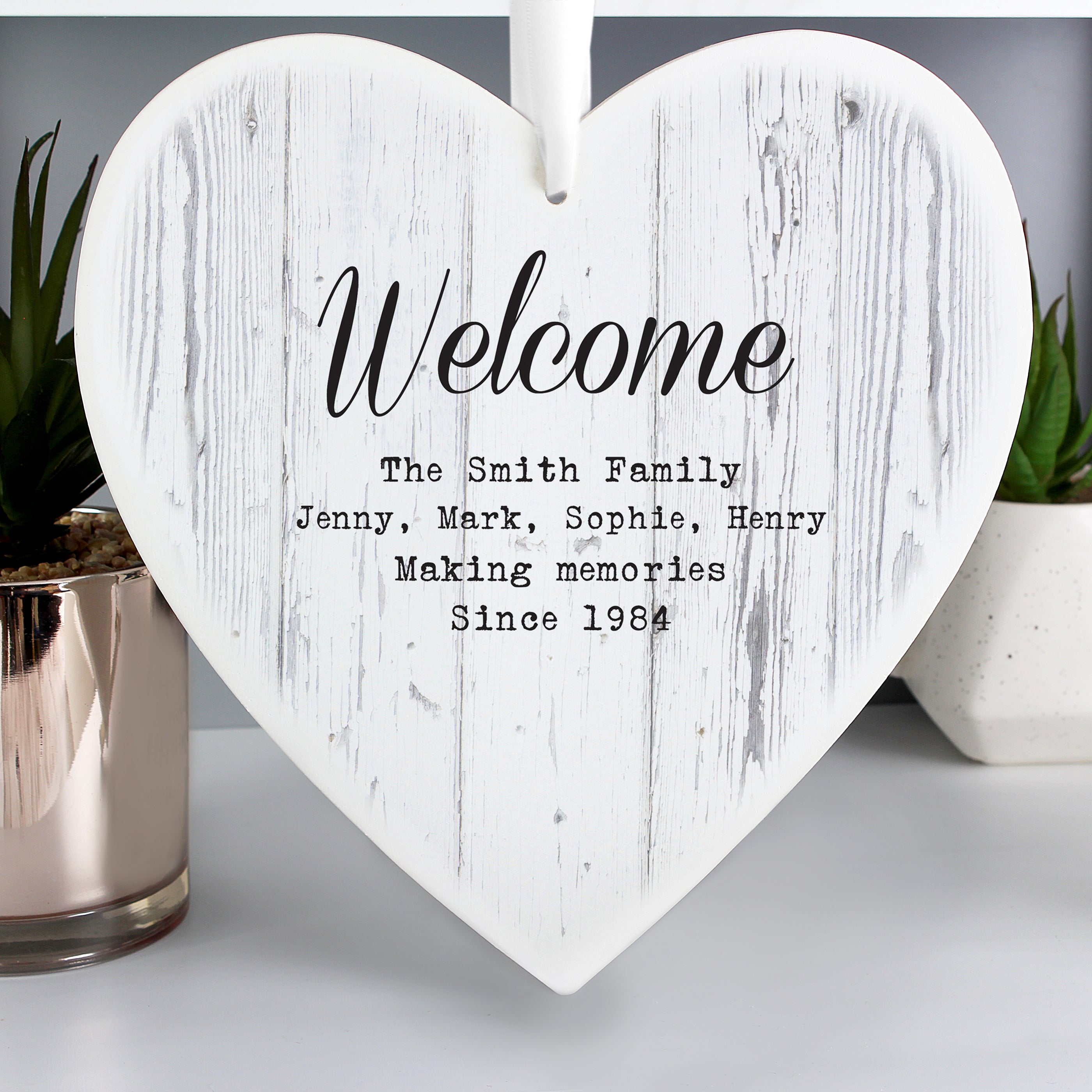 Personalised Rustic Large Wooden Heart Decoration - gift & personalise