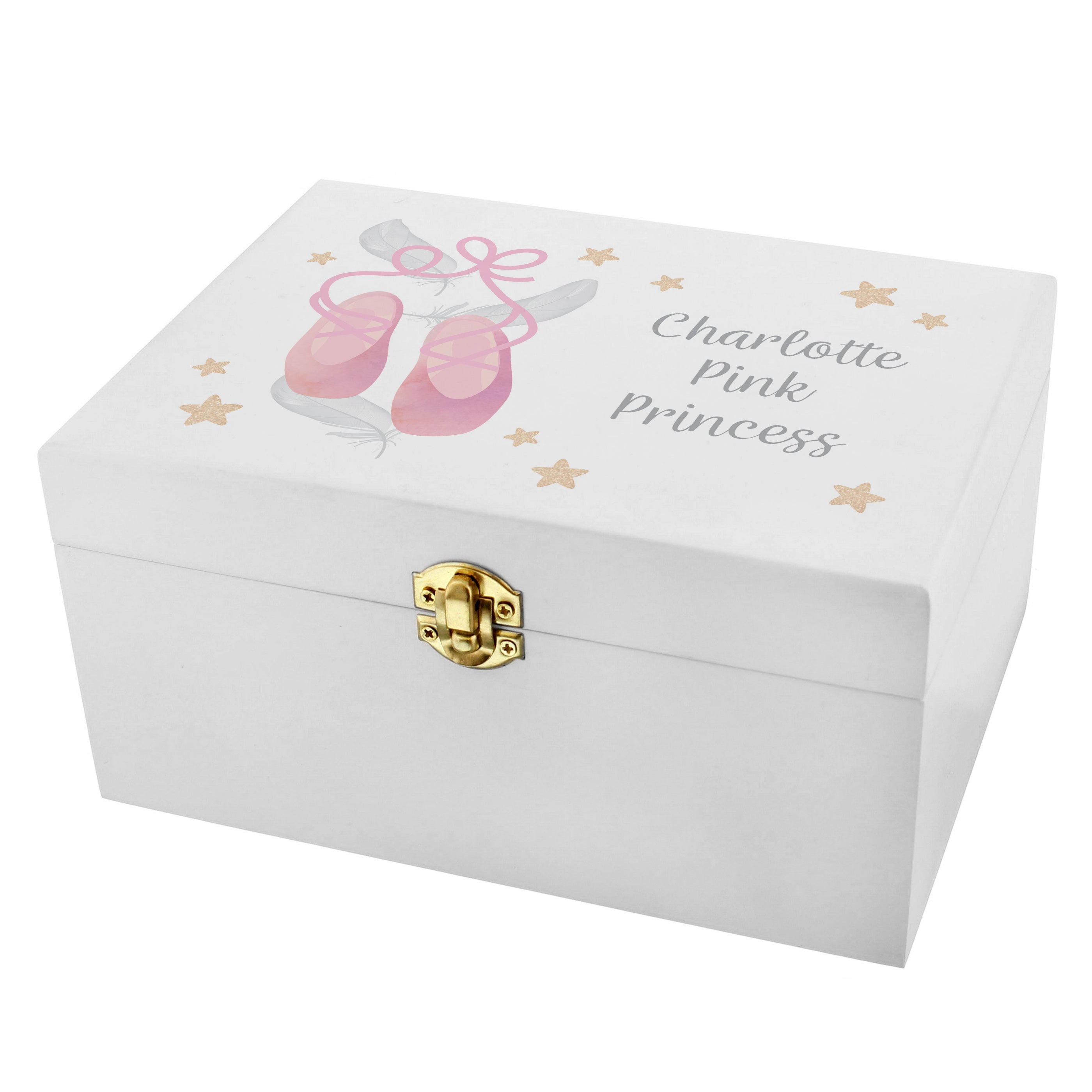 Personalised Swan Lake Ballet White Wooden Keepsake Box - gift & personalise