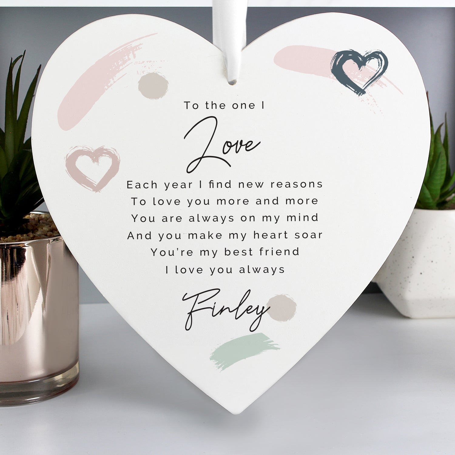 Personalised Love Large Wooden Heart - gift & personalise