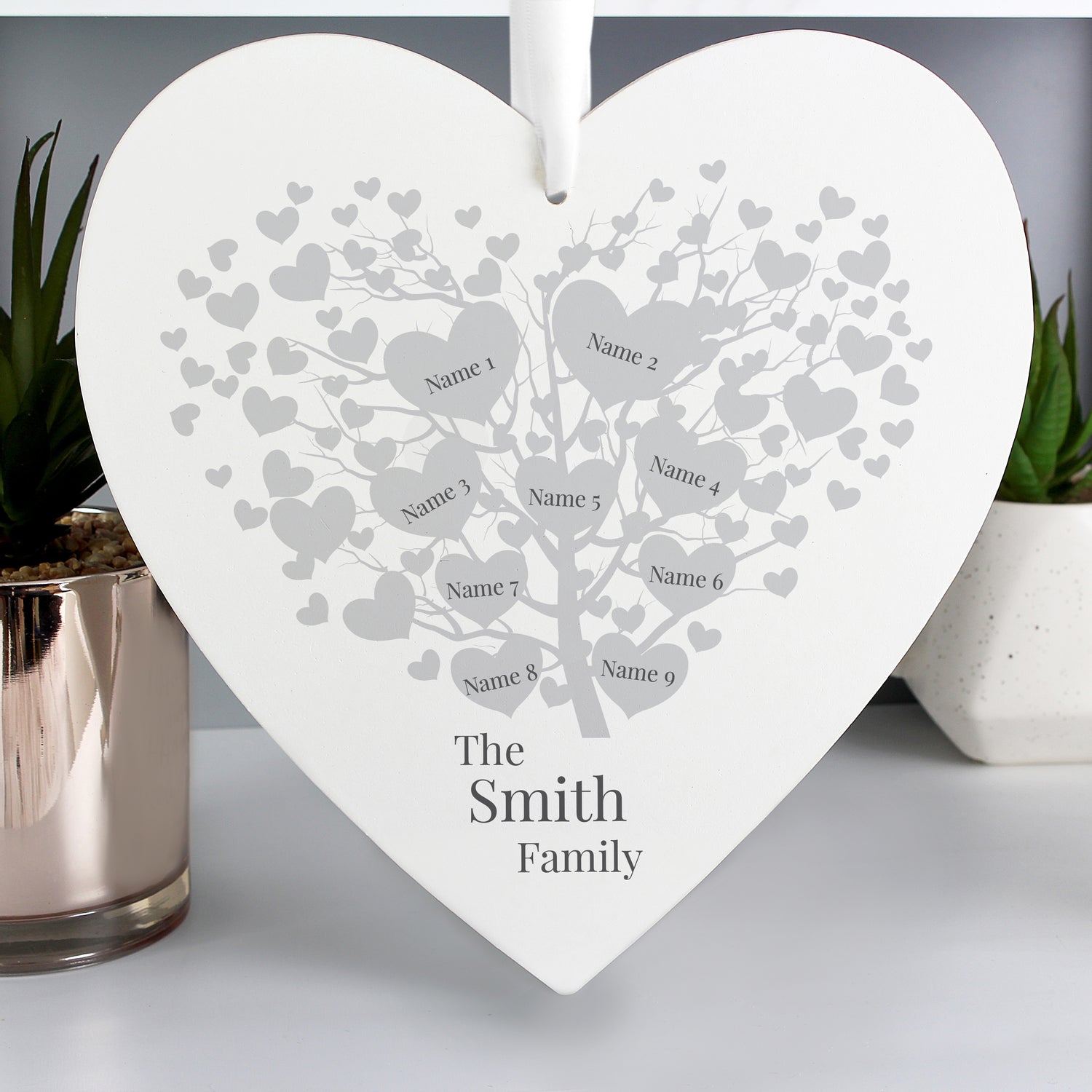 Personalised Family Tree Large Wooden Heart - gift & personalise