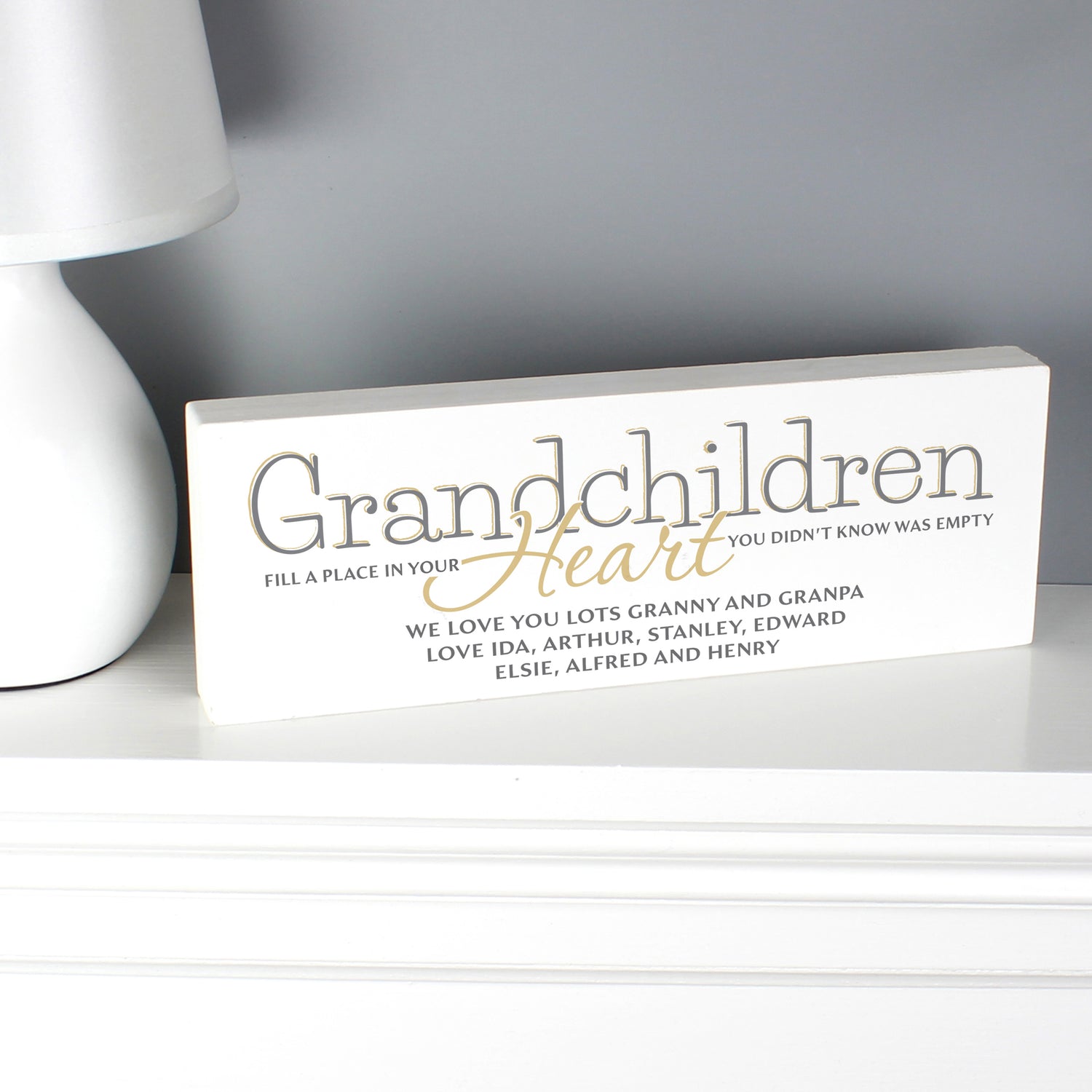 Personalised Grandchildren Wooden Mantel Decoration - gift & personalise