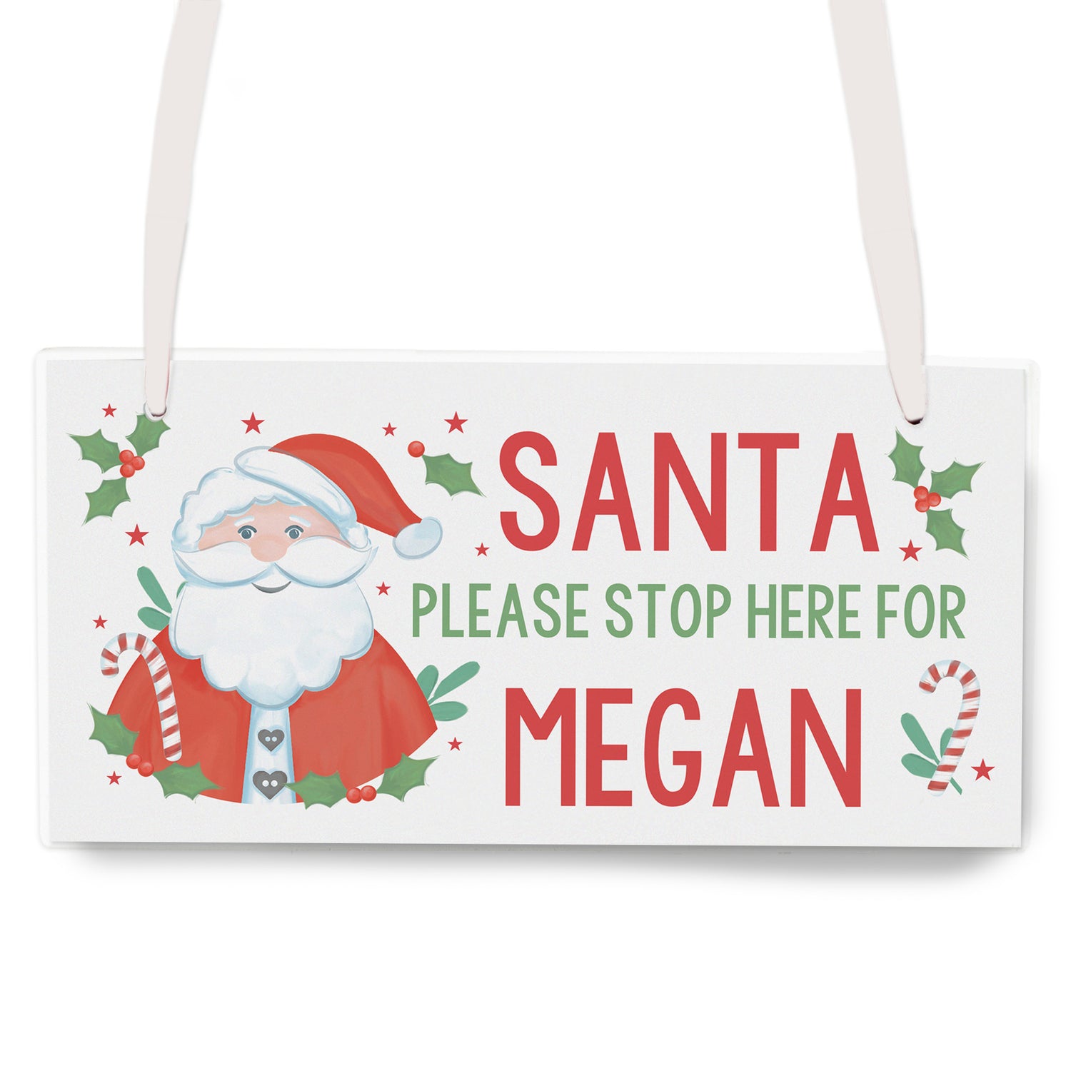 Personalised Santa Stop Here Wooden Sign - gift & personalise