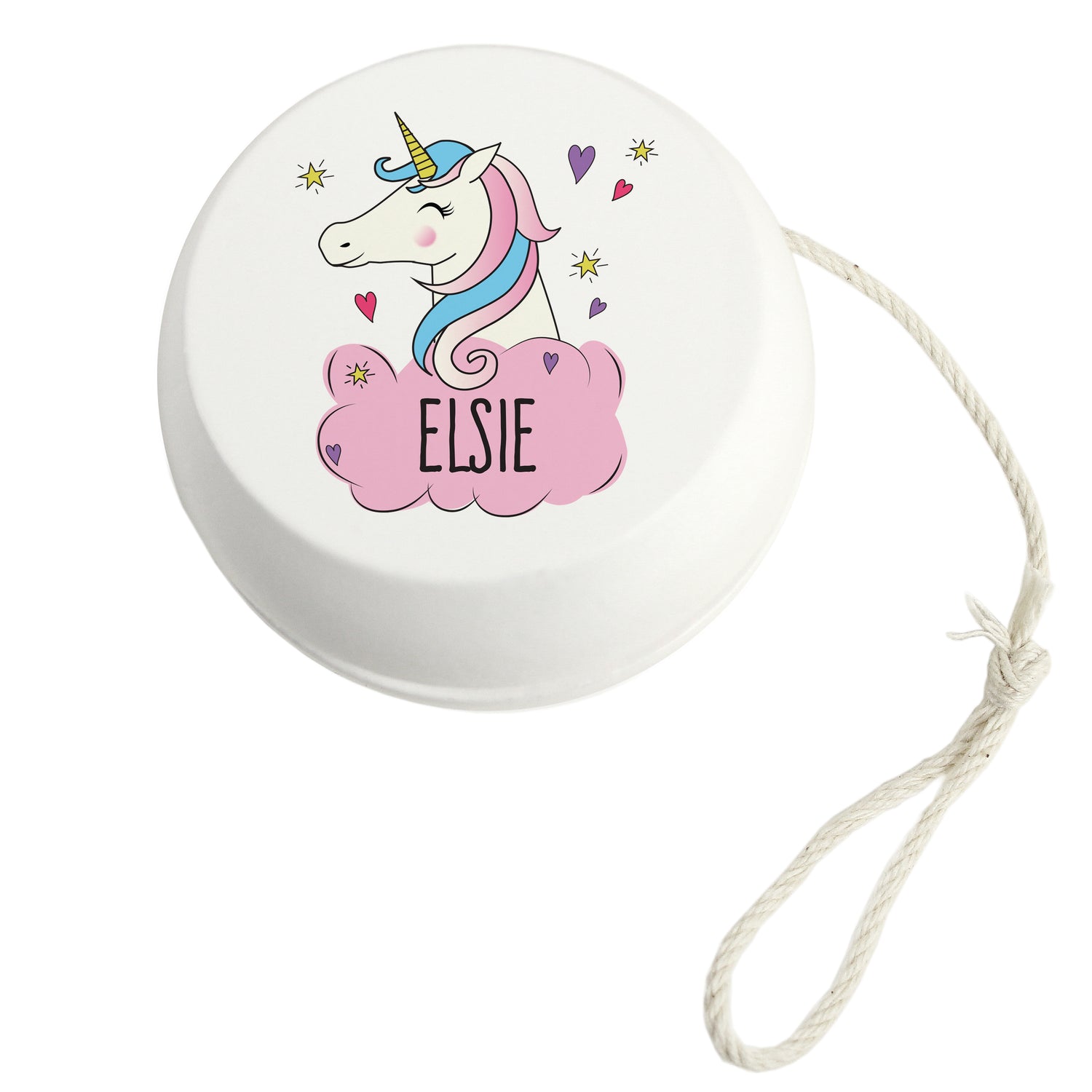 Personalised Unicorn White Wooden Yoyo - gift & personalise