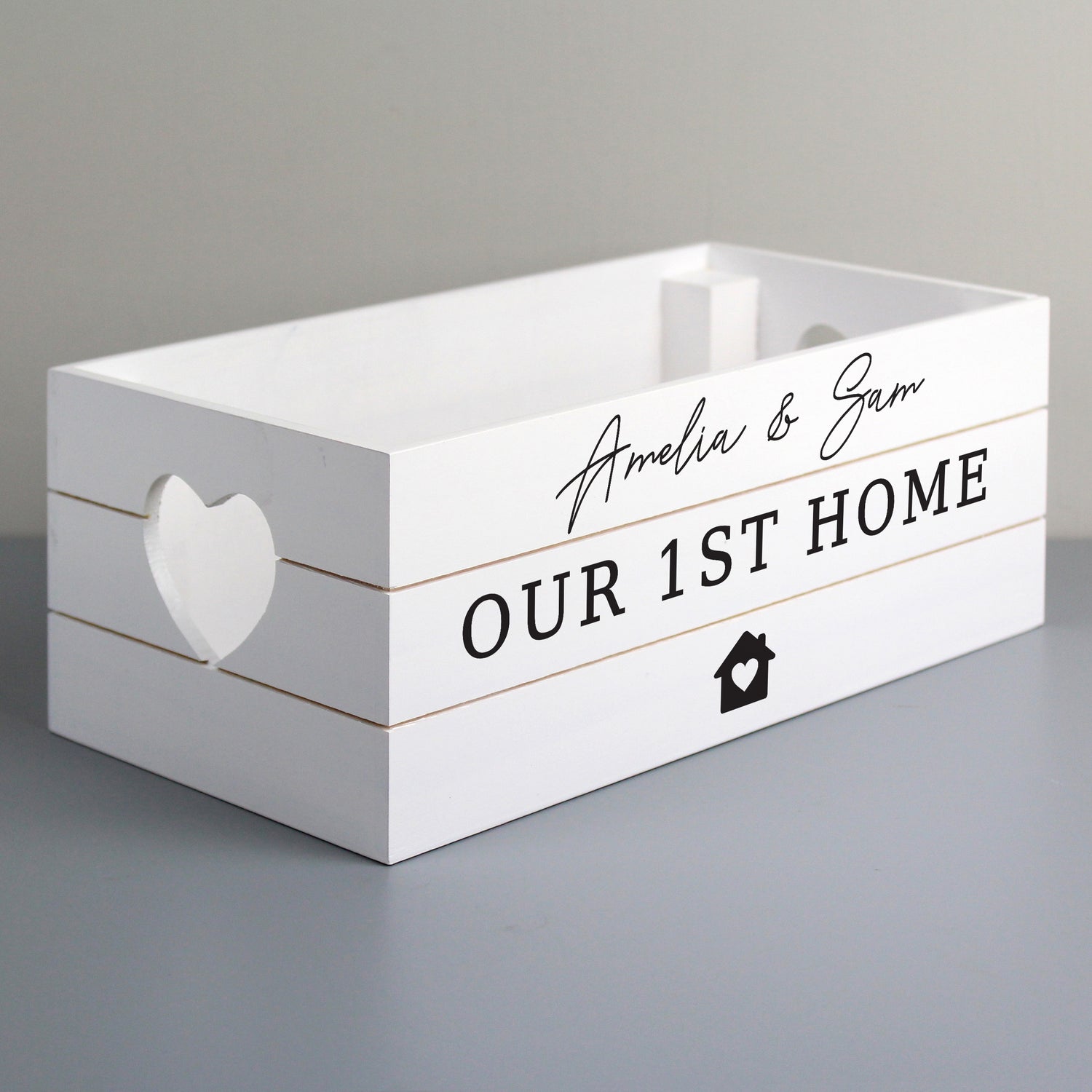 Personalised Home White Wooden Crate - gift & personalise