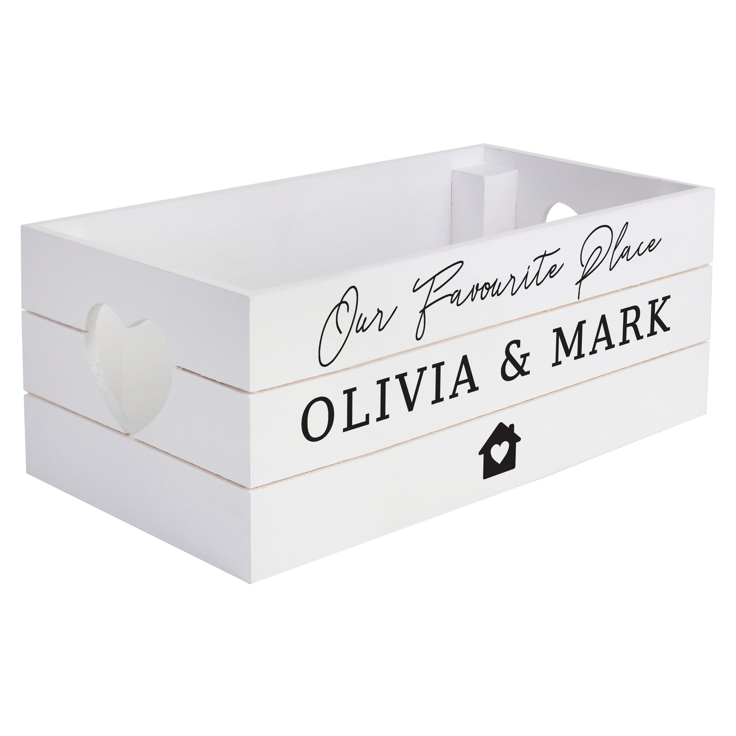 Personalised Home White Wooden Crate - gift & personalise