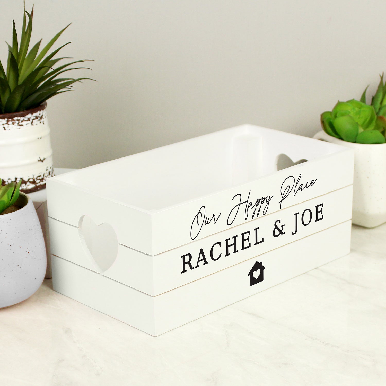 Personalised Home White Wooden Crate - gift & personalise