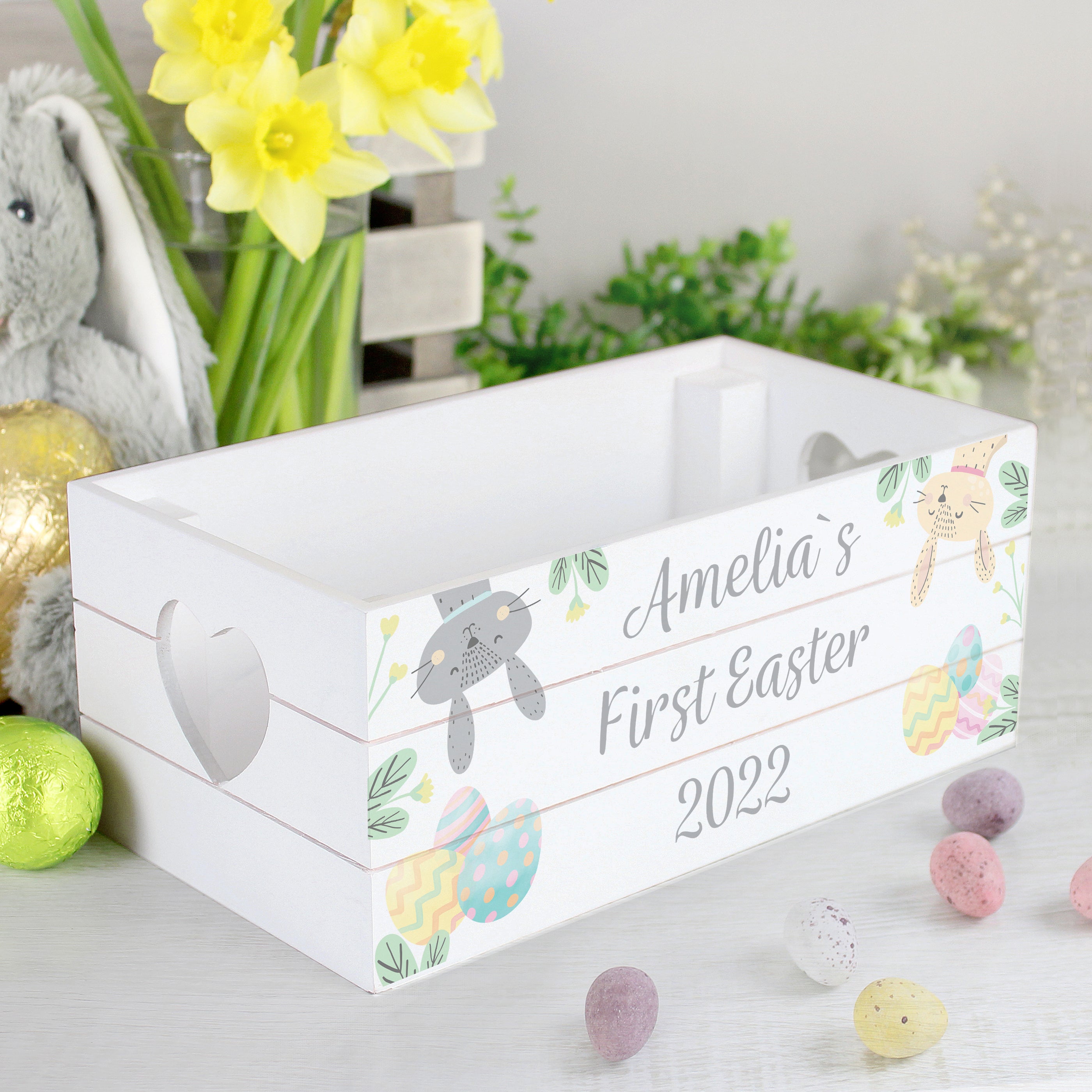 Personalised Easter Egg Hunt Small Wooden Crate - gift & personalise