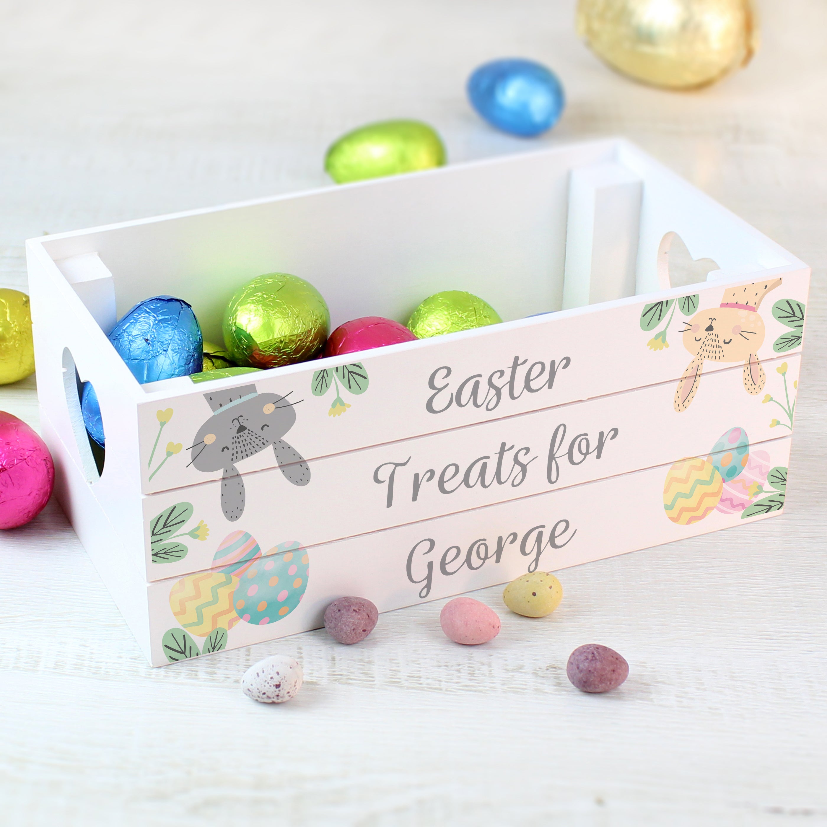 Personalised Easter Egg Hunt Small Wooden Crate - gift & personalise