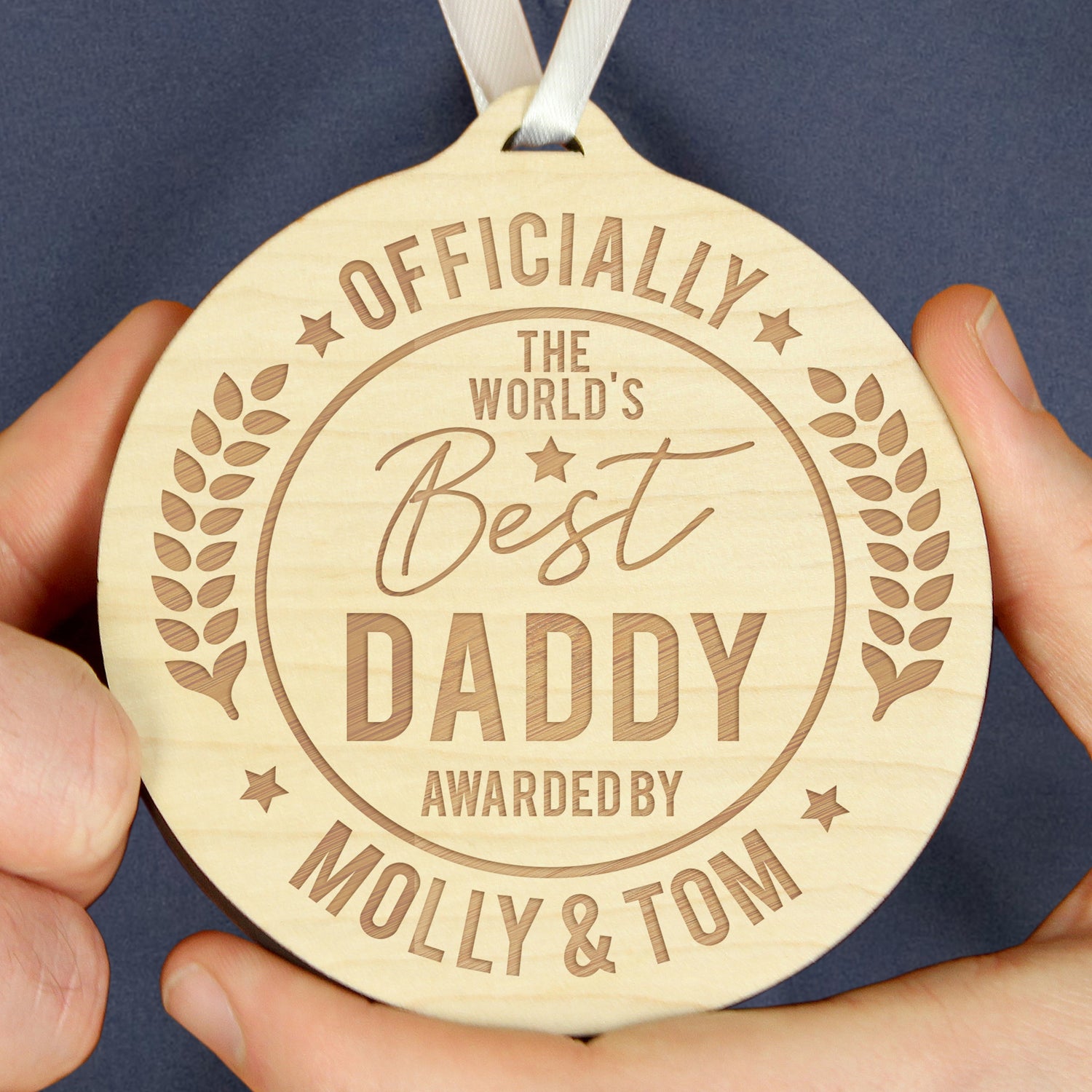 Personalised Officially The Best Round Wooden Medal - gift & personalise