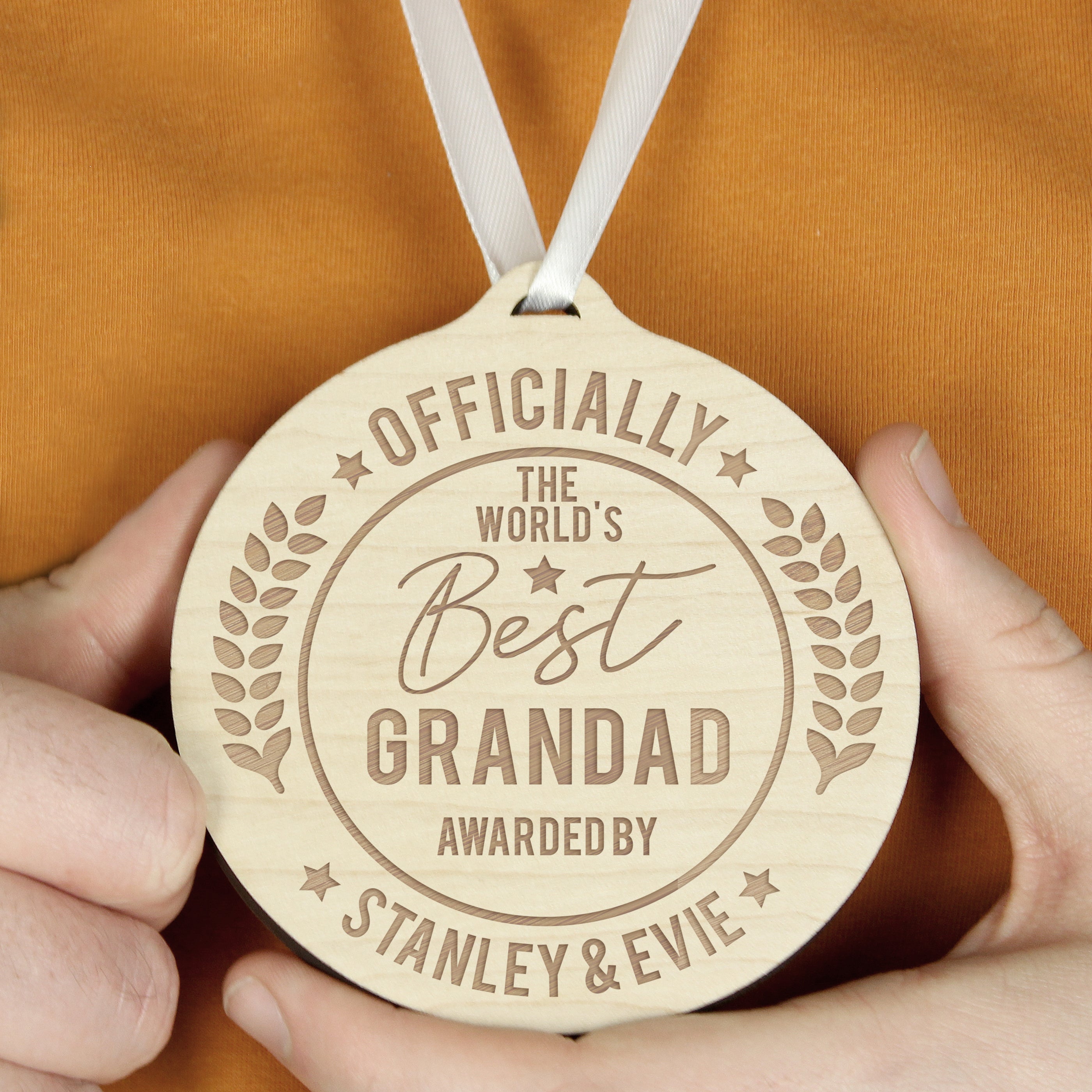 Personalised Officially The Best Round Wooden Medal - gift & personalise