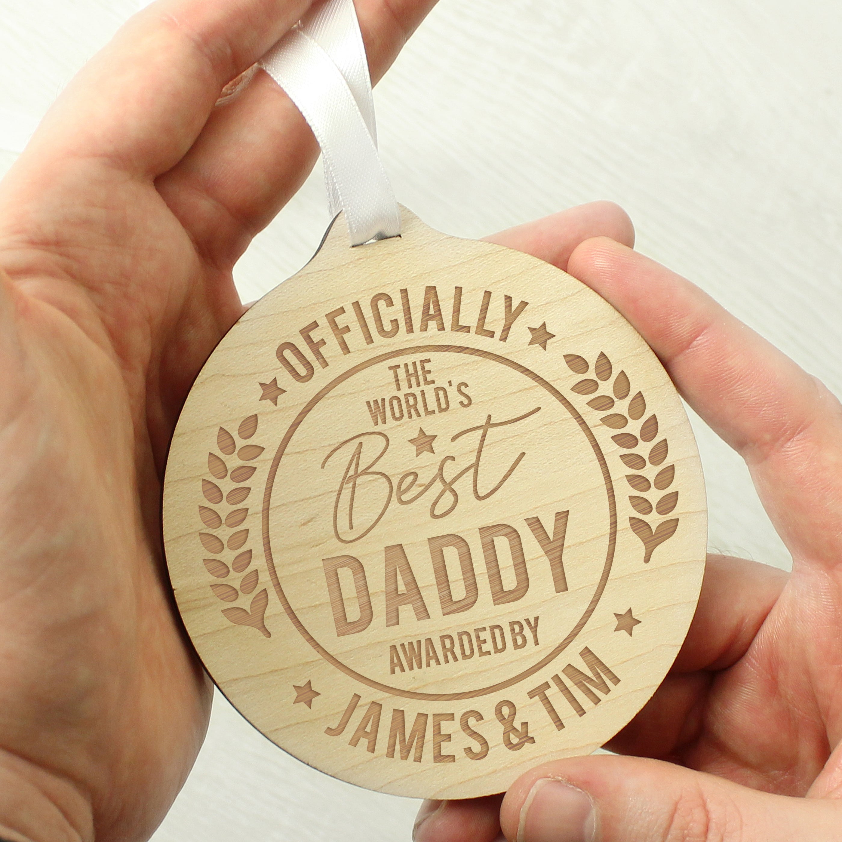 Personalised Officially The Best Round Wooden Medal - gift & personalise