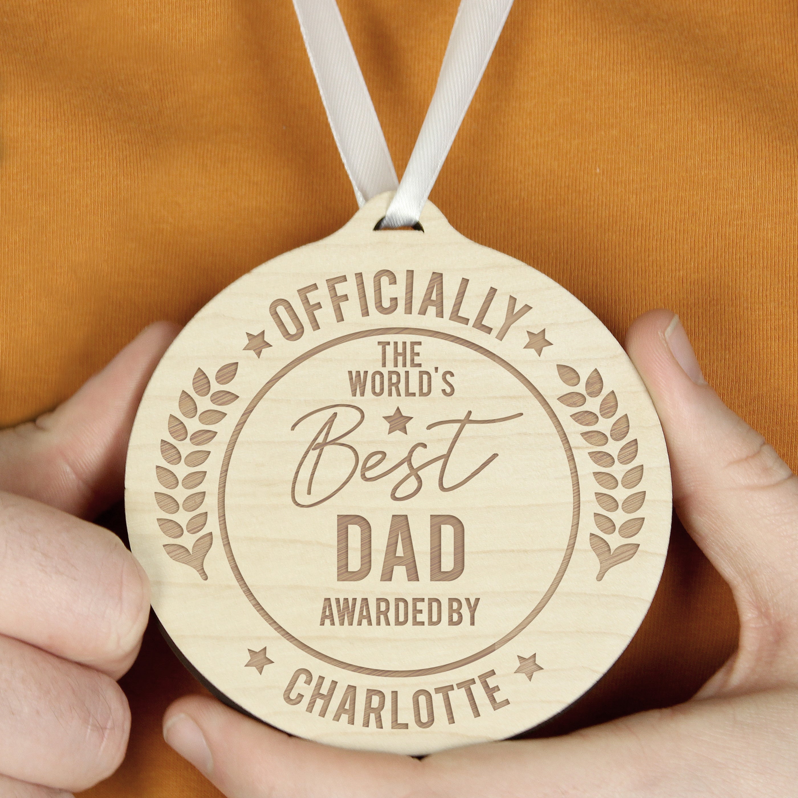 Personalised Officially The Best Round Wooden Medal - gift & personalise