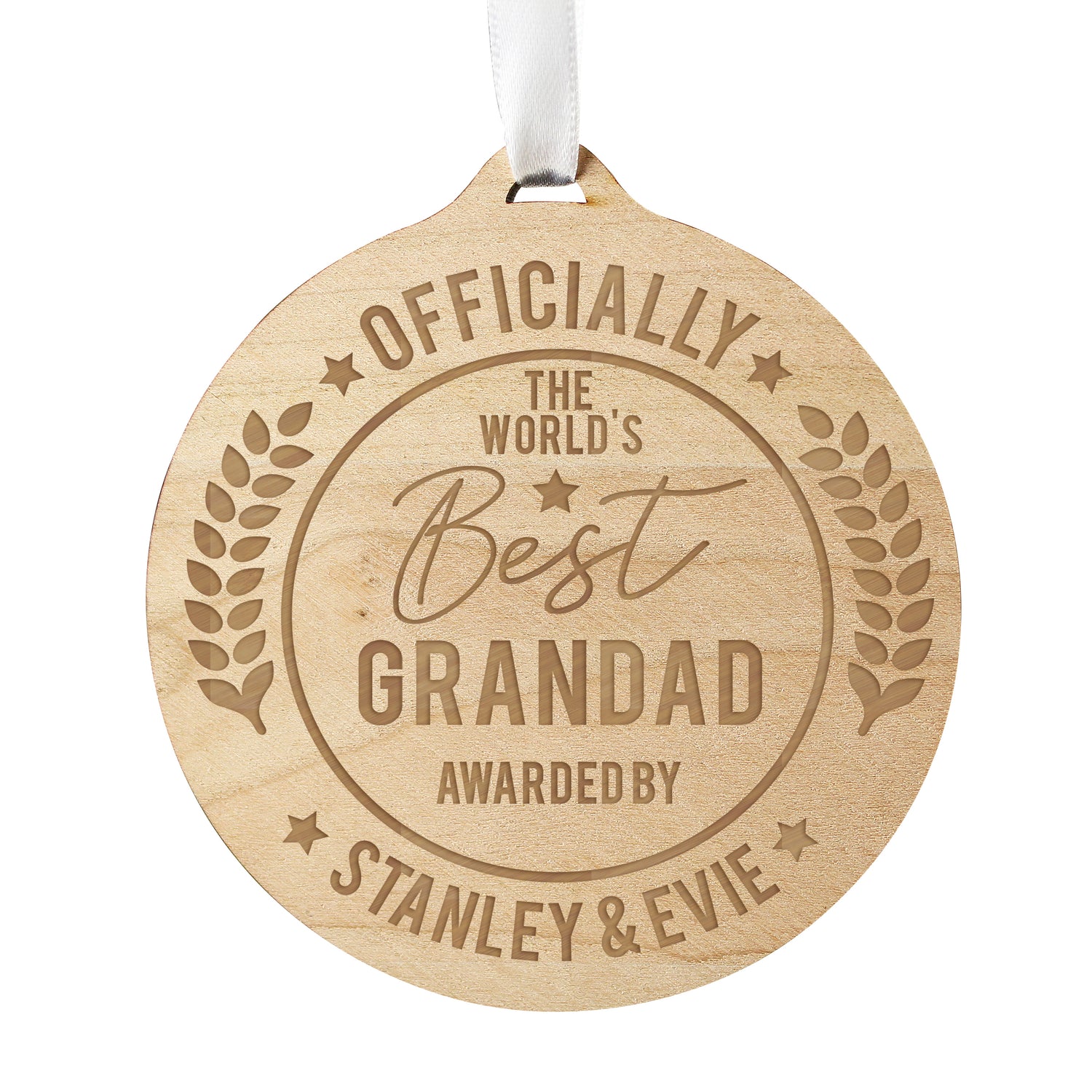 Personalised Officially The Best Round Wooden Medal - gift & personalise