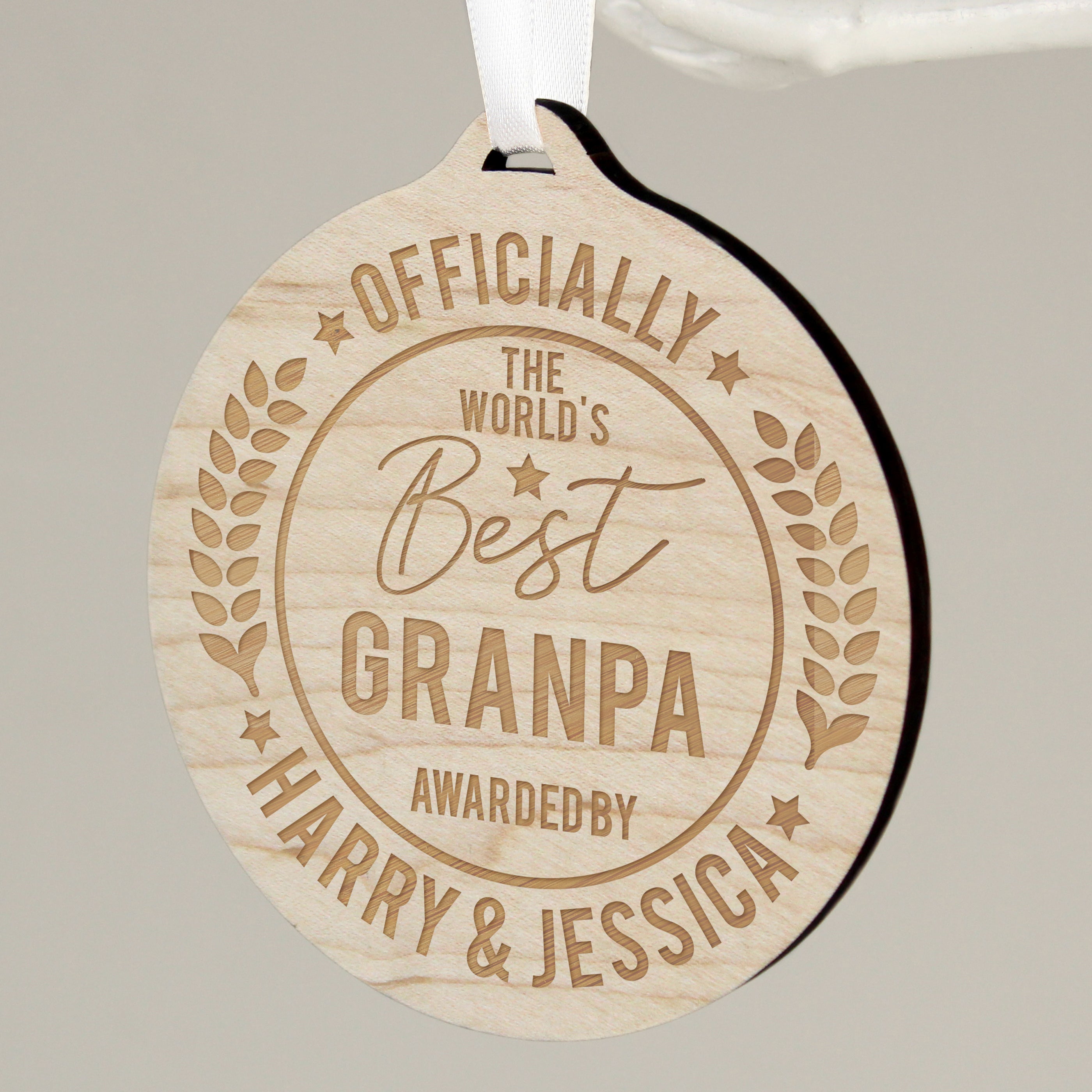 Personalised Officially The Best Round Wooden Medal - gift & personalise