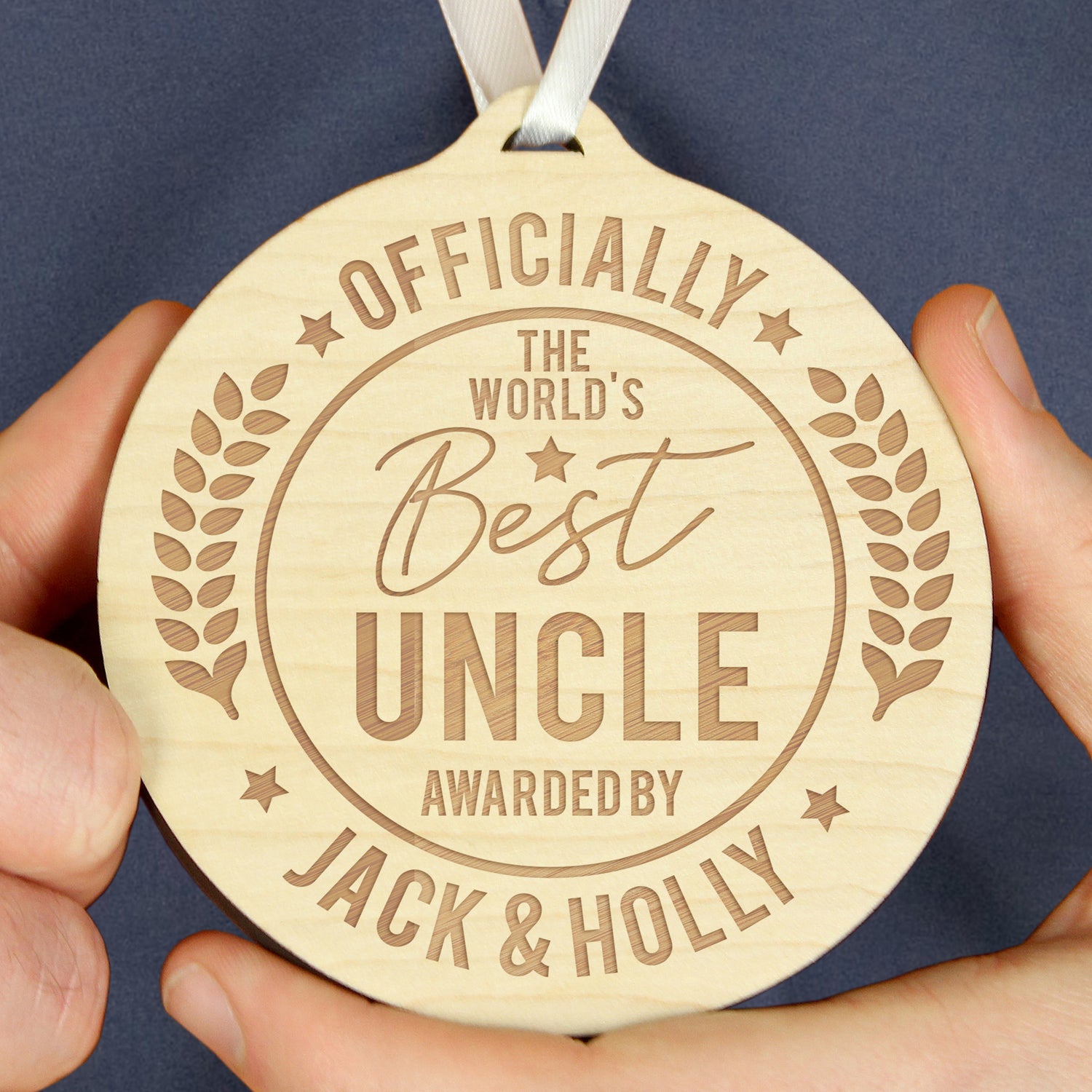 Personalised Officially The Best Round Wooden Medal - gift & personalise