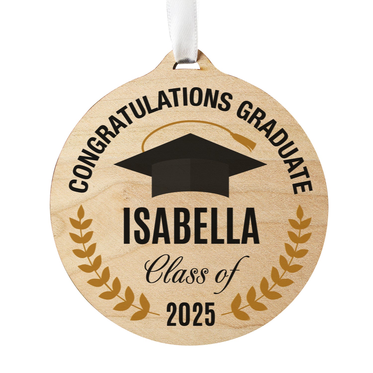 Personalised Graduation Round Wooden Decoration - gift & personalise