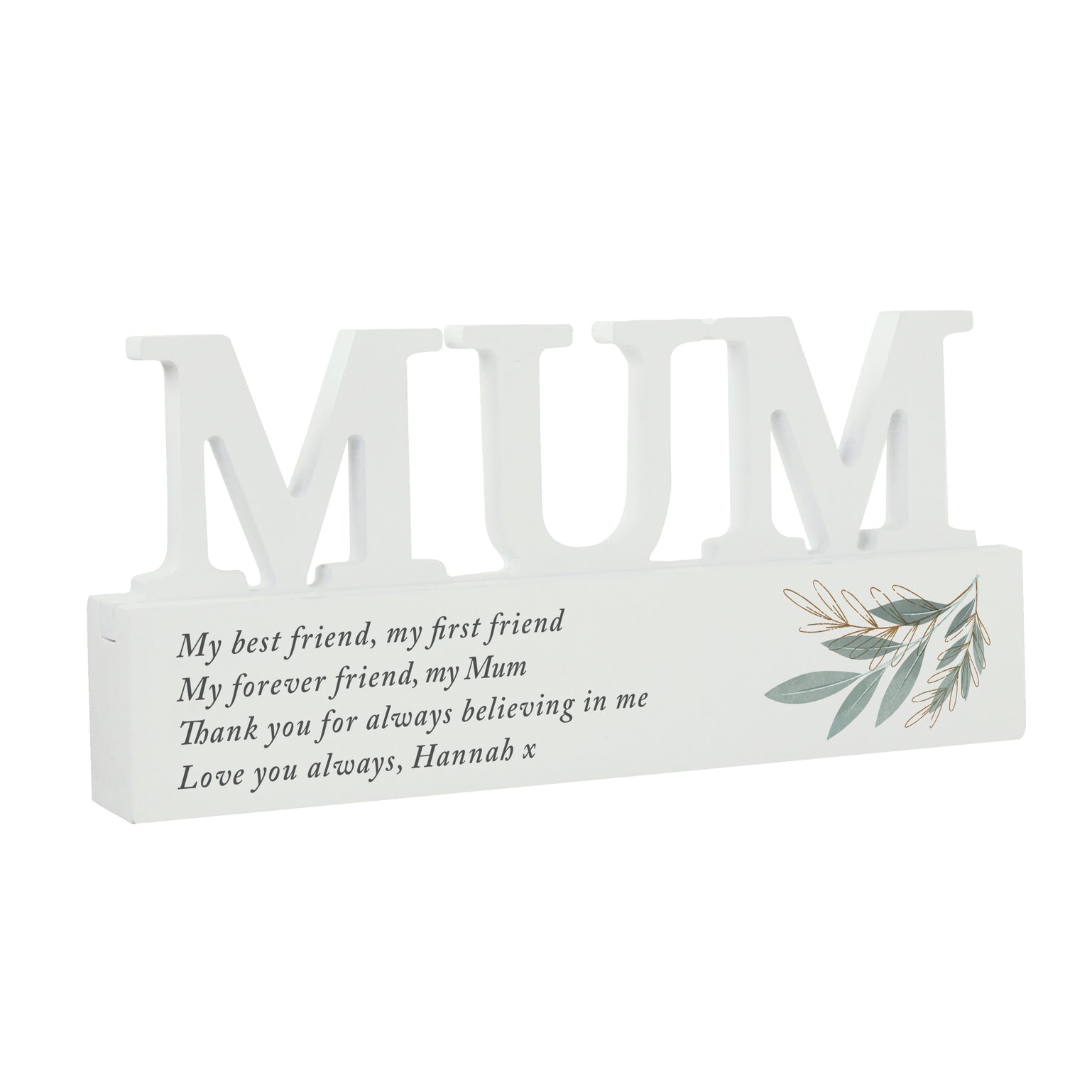 Personalised Botanical Wooden Mum Ornament - gift & personalise